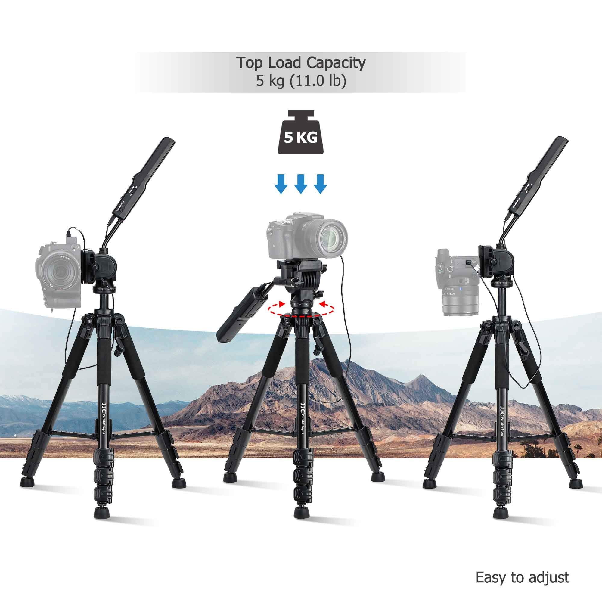 Professional Video Remote Control Tripod for Sony Camcorders - Compatible with FDR-AX53, AX43, AX33, AX100, AX700, HDR-CX405, CX455, CX440, CX675, Handycam RX10M4, RX10M3, RX10M2, RX100M7, RX100M6, HX99, HX90V, HX80, HX60V, HX50V, HX400V, HX300 - Perfect for Vlogging, Filmmaking, and Travel Photography