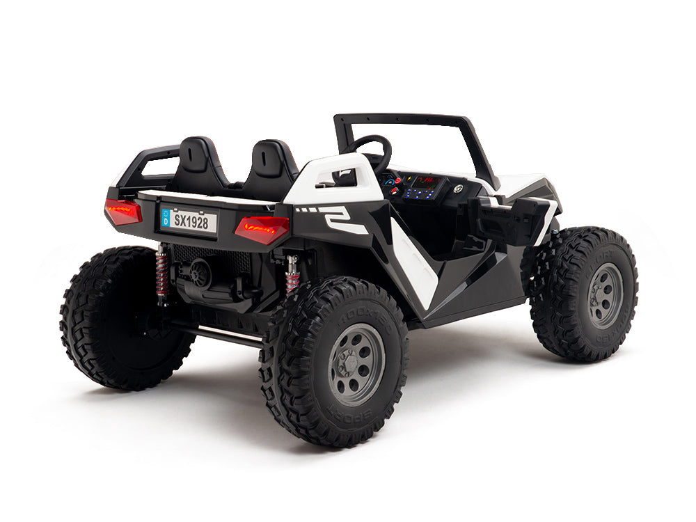 24V Red Tiger All-Terrain UTV Ride-On Buggy for Kids with Parent Remote Control - Perfect for Off-Road Adventure, Backyard Play & Outdoor Exploration (White)