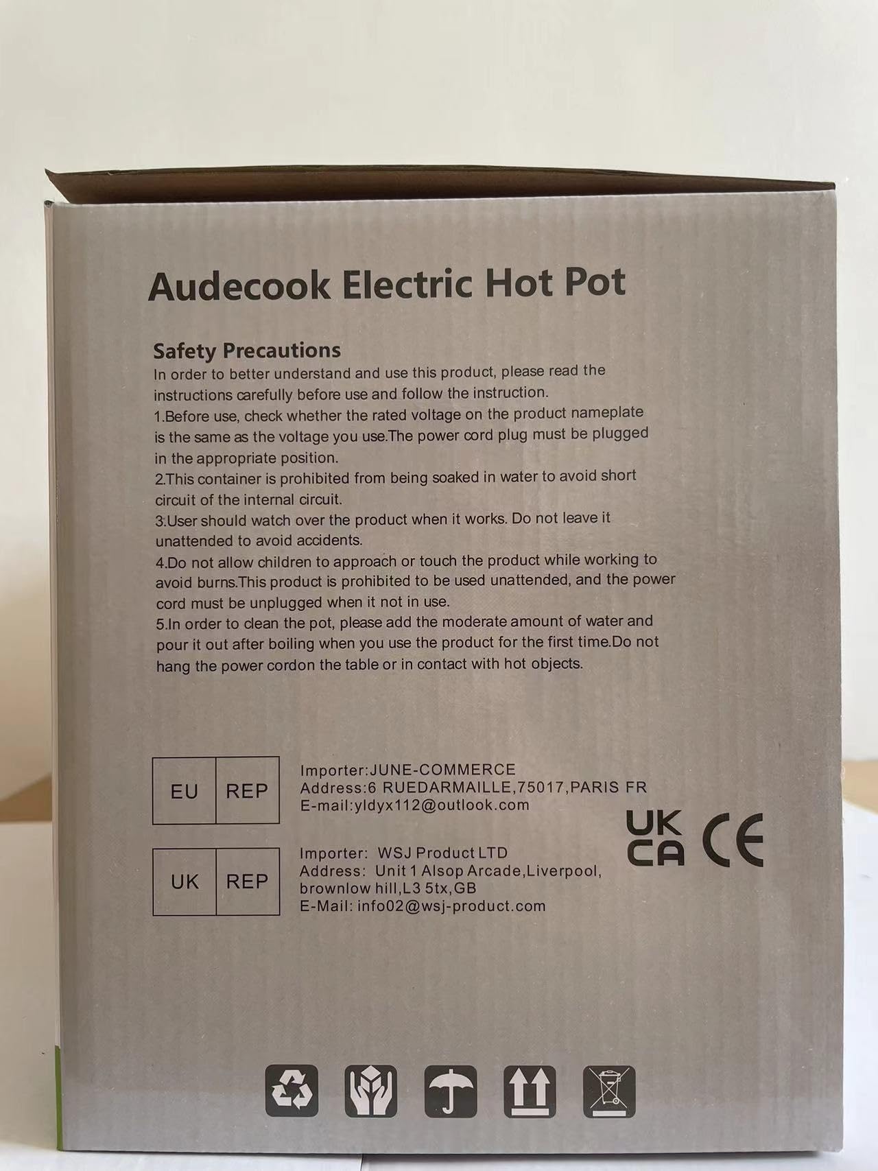 Audecook 2L Electric Hot Pot with Ceramic Non-Stick Coating, 8-Inch Portable Travel Cooker for Ramen, Steak, Fried Rice, Oatmeal & Soup - Dual Power Control & Included Silicone Spatula | Perfect for Dorm Rooms, Camping Trips & Small Kitchen Cooking