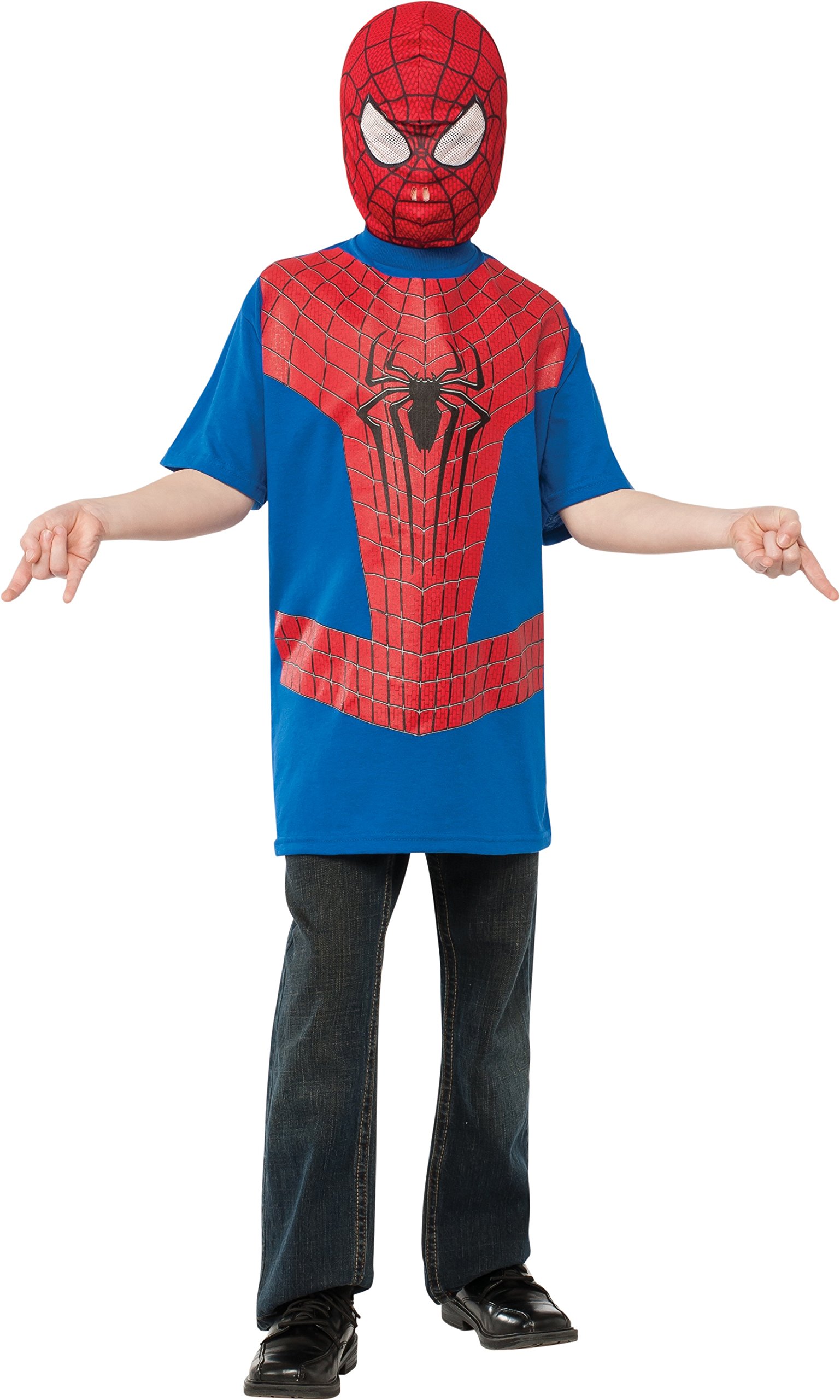 Spider-Man 2 Costume Set for Kids - Premium Spider-Man Top & Mask (Large Size) | Halloween Cosplay, Birthday Party, Comic-Con Dress Up