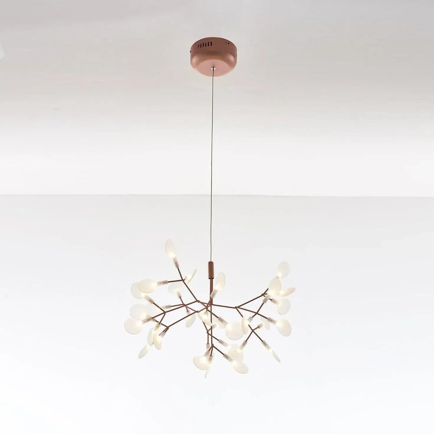 Elegant Rose Gold LED Chandelier with Branch Design - Modern Crystal Ceiling Light Fixture for Dining Room, Bedroom & Living Room Decor