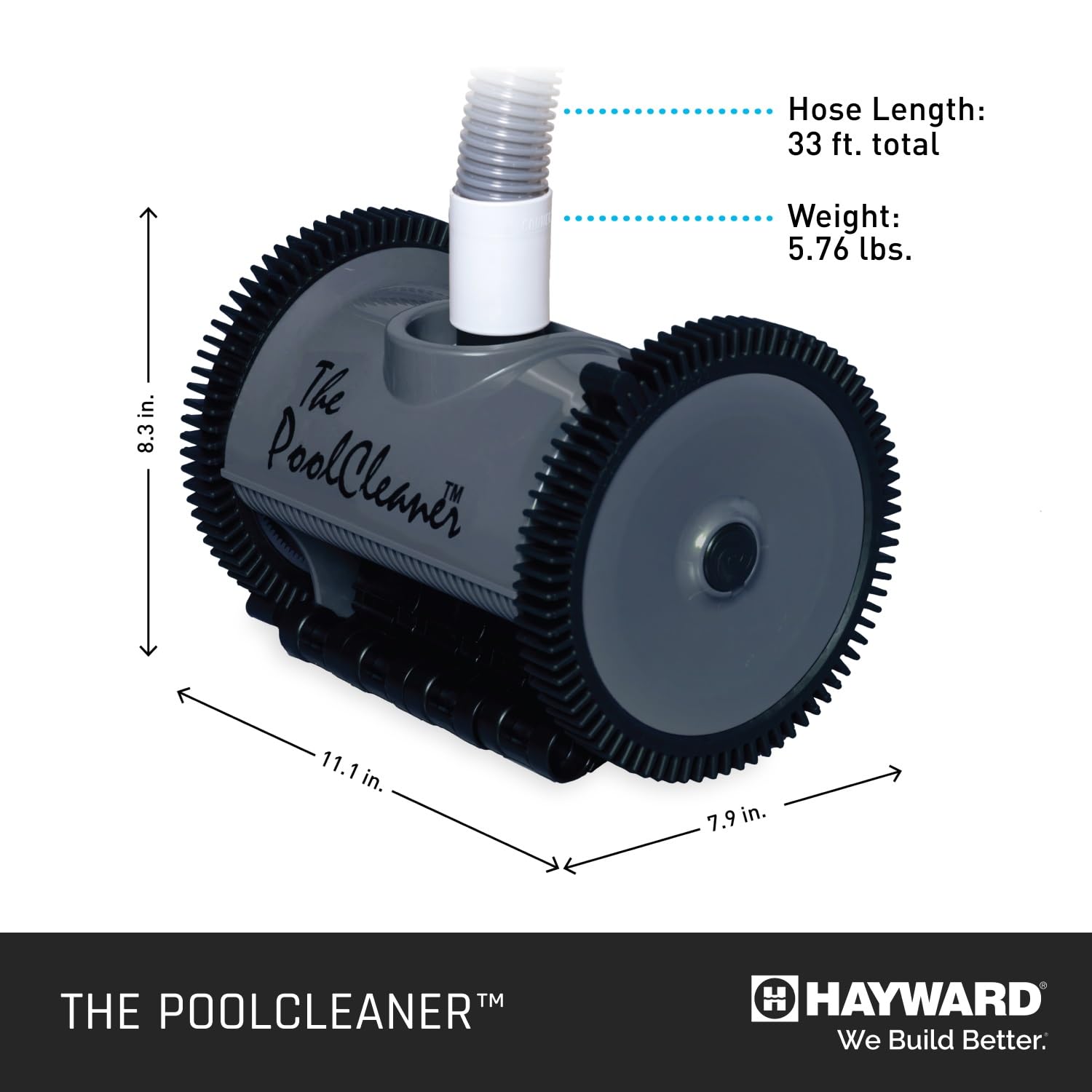 Hayward W3PVS20GST Automatic Pool Vacuum Cleaner for In-Ground Pools up to 16x32 ft - Efficient Suction Pool Cleaner, Gray - Ideal for Leaves, Debris & Daily Maintenance