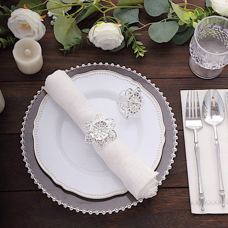 4 Pack Metal Sunflower Shaped Napkin Rings for Wedding, Party, and Home Decor - Elegant Table Setting Accessories
