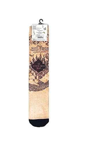 Harry Potter Marauder's Map Crew Socks for Men & Women (US 5-10 Men / 7-12 Women) - Officially Licensed Hogwarts Housewarming Gift for Potterheads & Wizarding World Fans