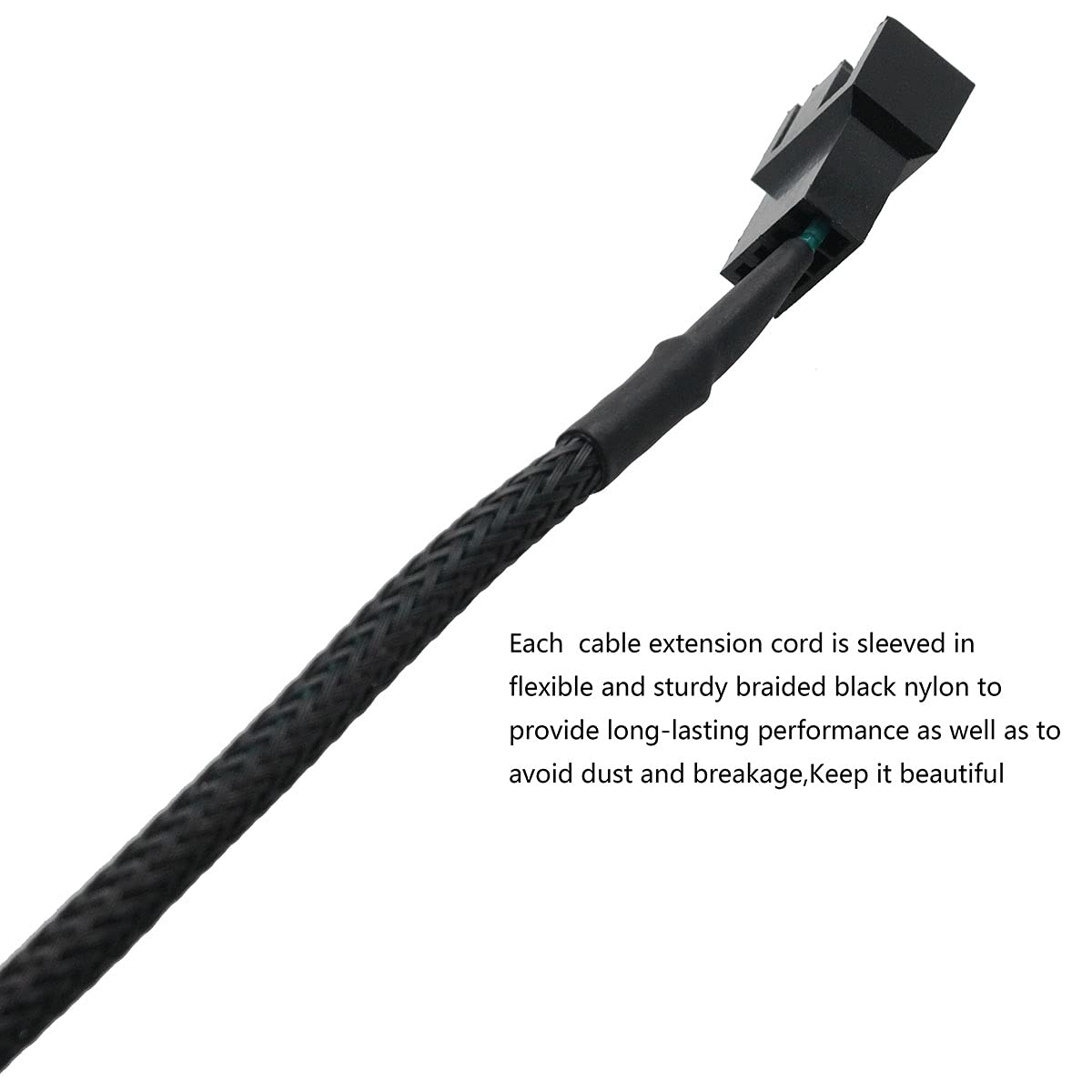 5-Pack 4 Pin PWM Fan Power Extension Cable - 11.8 Inch PC Internal Motherboard Fan Adapter - Black - Perfect for PC Cooling, Case Fans, and Custom Computer Builds