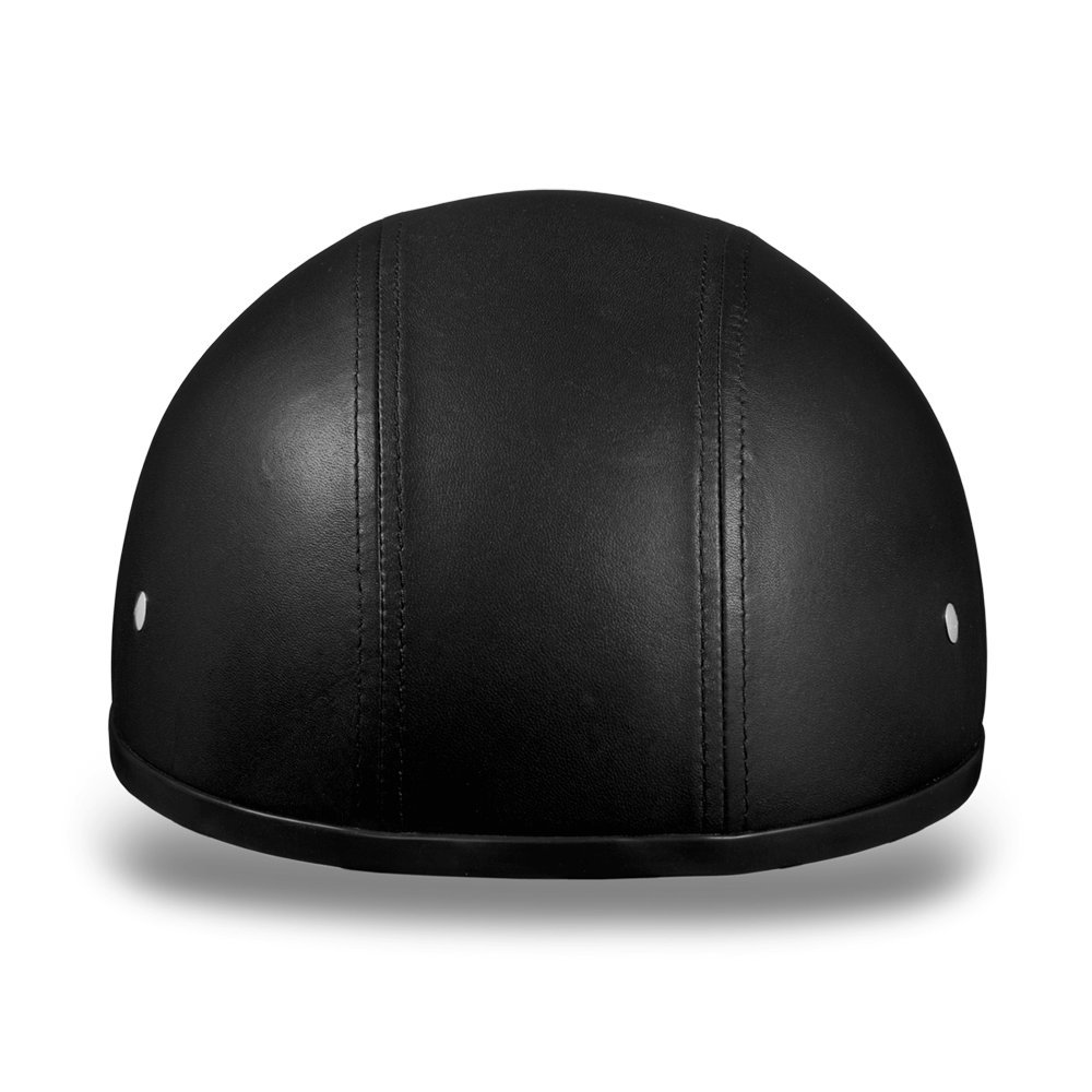 Daytona Half Skull Cap Motorcycle Helmet - DOT Approved Leather Design for Safety & Style | Perfect for Cruiser Riders & Urban Commuting