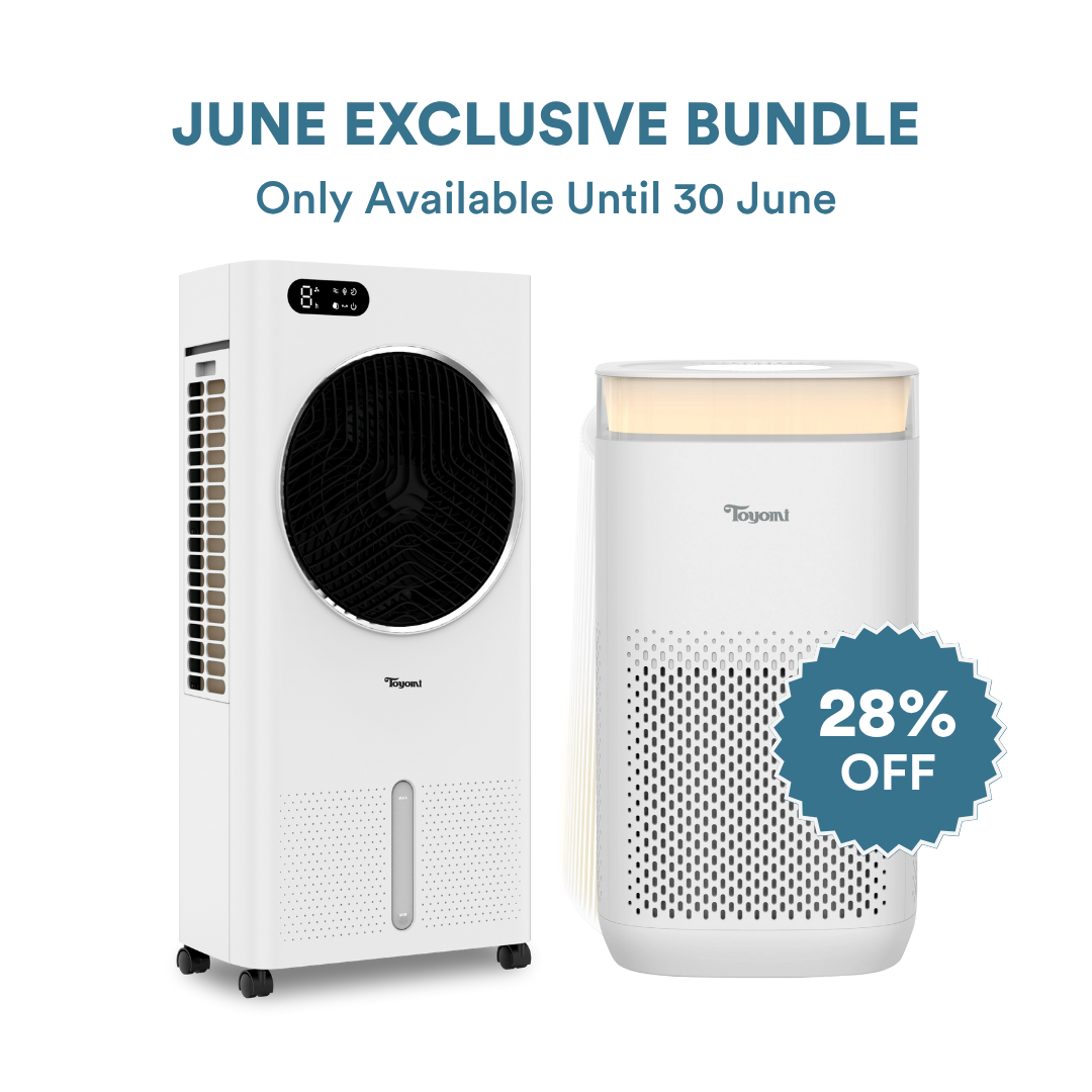 TOYOMI Aurabreeze 8868 Portable Air Cooler & Haloguard Max AP 7300IT HEPA UV Air Purifier Combo - Perfect for Bedroom, Office, and Home Cooling & Air Purification