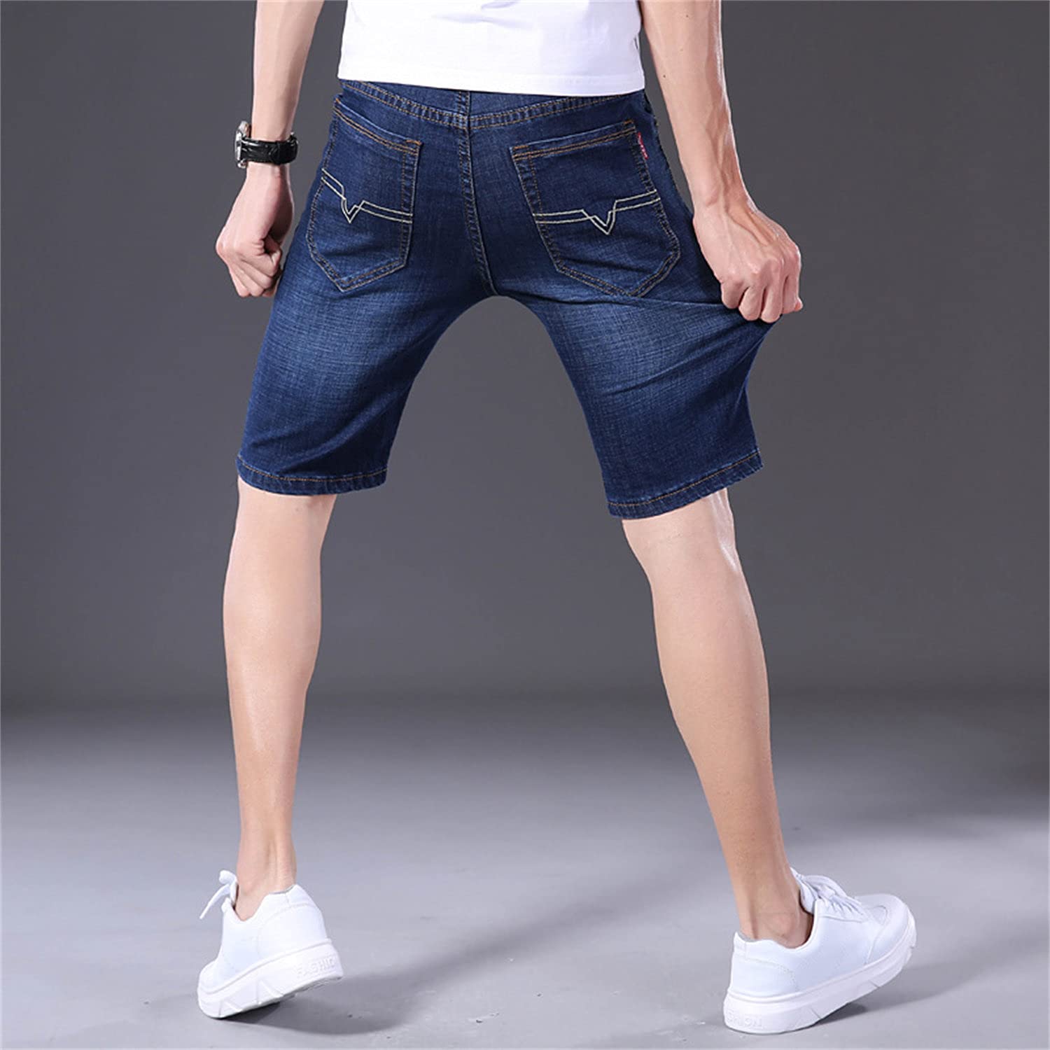 Men's Slim Fit Stretch Denim Shorts - Comfortable Relaxed Fit Classic Jean Shorts for Casual Wear | Perfect for Summer, Travel & Outdoor Activities