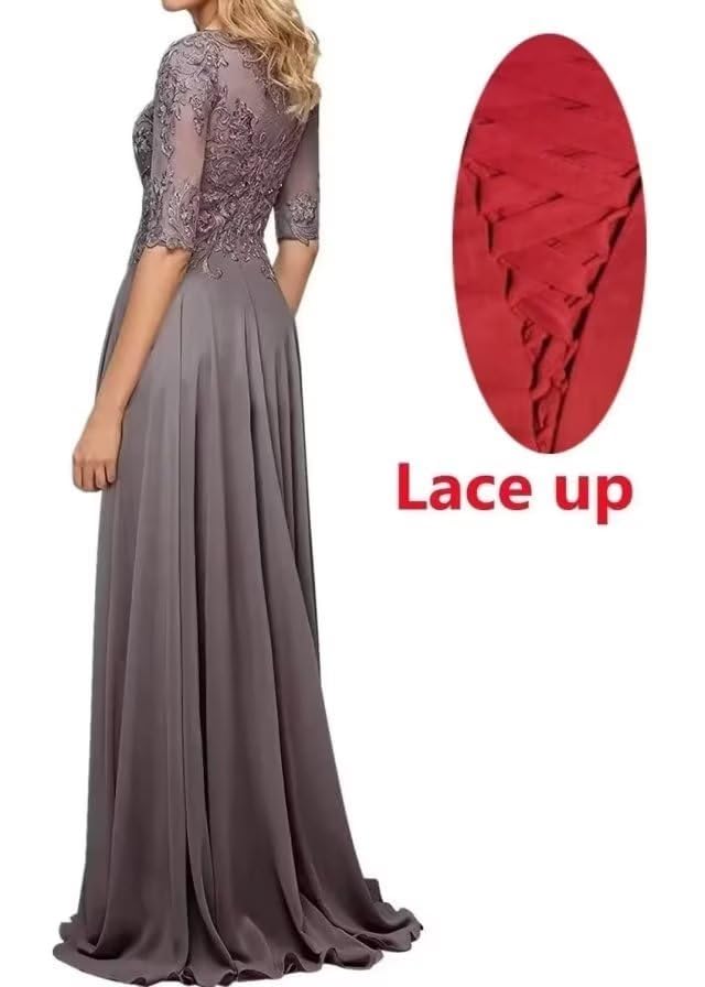 Elegant Mother of The Bride Dress - Chiffon Long Sleeve Formal Evening Gown for Women | Wedding Guest Dress, Special Occasions & Black Tie Events