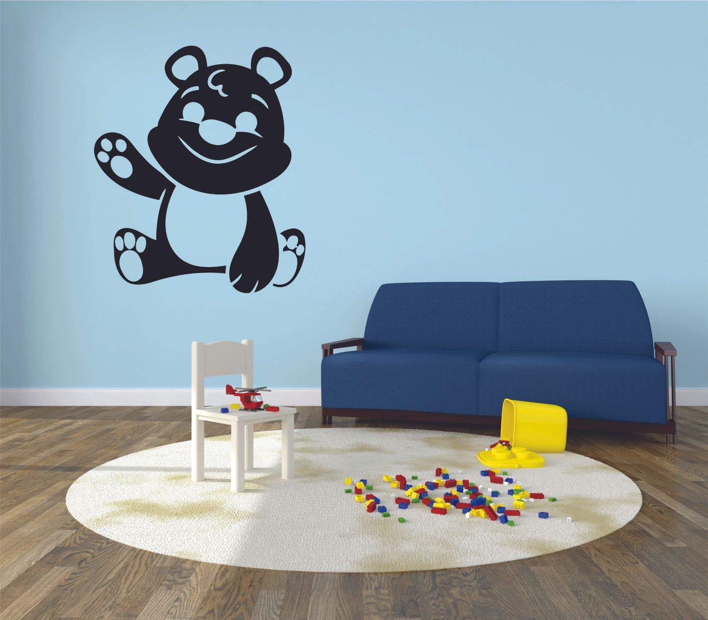 Adorable Teddy Bear Stuffed Animal Plush Toy & Cartoon Wall Decal Set - Cute Nursery Decor for Kids Room, Bedroom, Kindergarten (10x8 inch) - Perfect for Birthday Gifts, Baby Showers & Home Decor