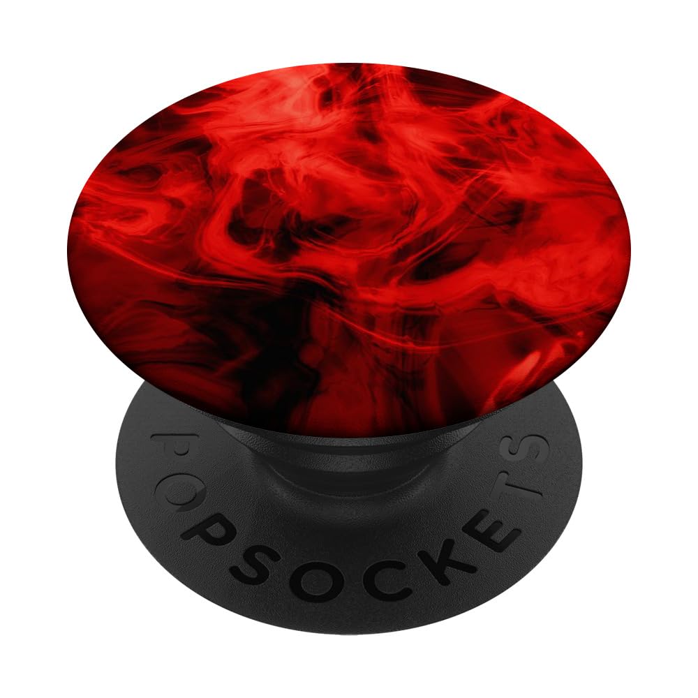 Dark Red and Black Swirl Smoke PopSockets PopGrip - Swappable Cellphone & Tablet Holder Mount for Secure Grip, Perfect for Hands-Free Viewing, Video Calls, and Selfies