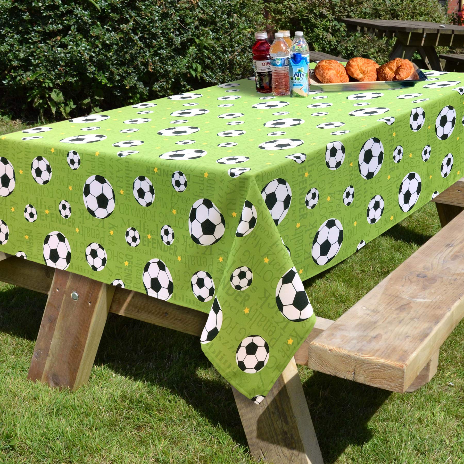 Premium Soccer Themed Tablecloth - Playful Design for Game Day Parties & Soccer Fan Decor - Perfect for Tailgates, BBQs & Sports Events