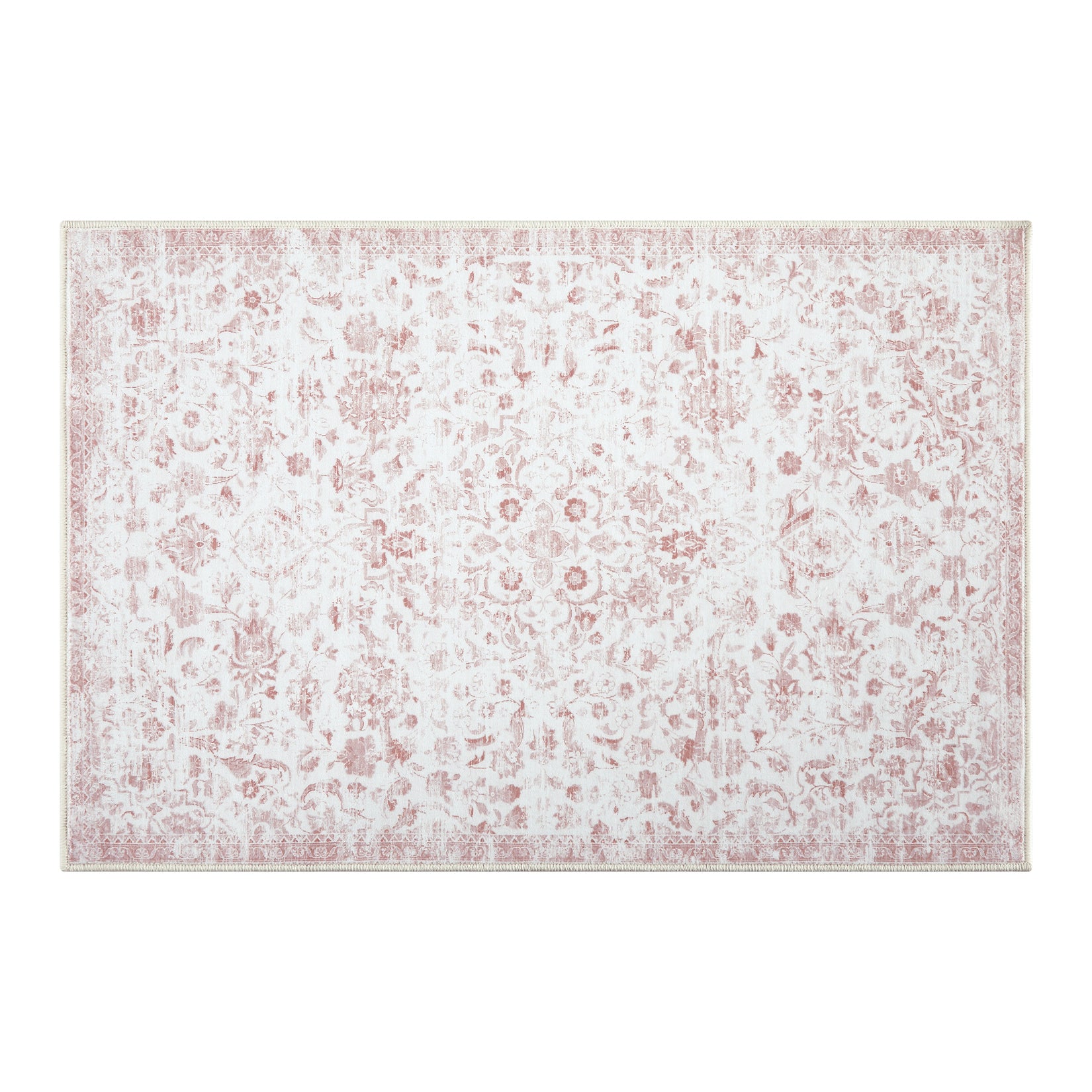 GARVEE 2x3 Washable Non-Slip Boho Rug - Pink Entryway Mat for Bedroom, Bathroom & Indoor Use | Stain Resistant Small Carpet | Perfect for Door, Living Room & Home Decor