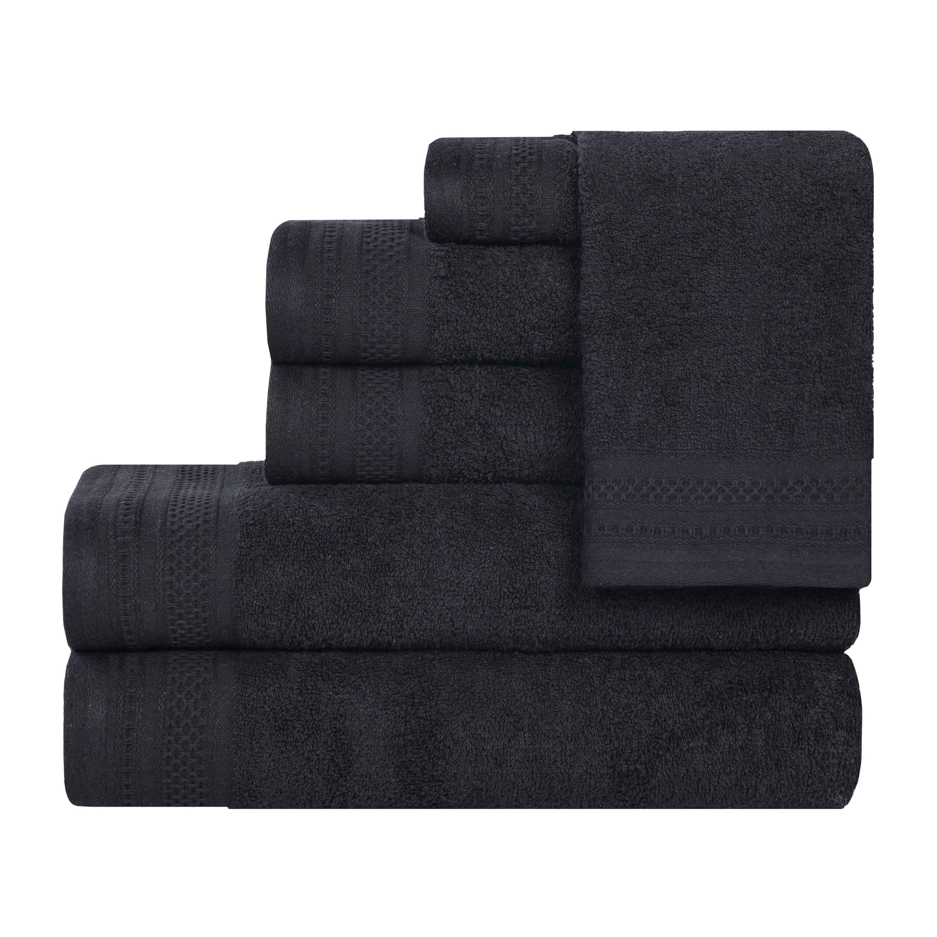 Premium Honeycomb Waffle Weave Cotton 6-Piece Bath Towel Set - Ultra Soft & Absorbent Luxury Towels for Spa, Bathroom & Guest Use