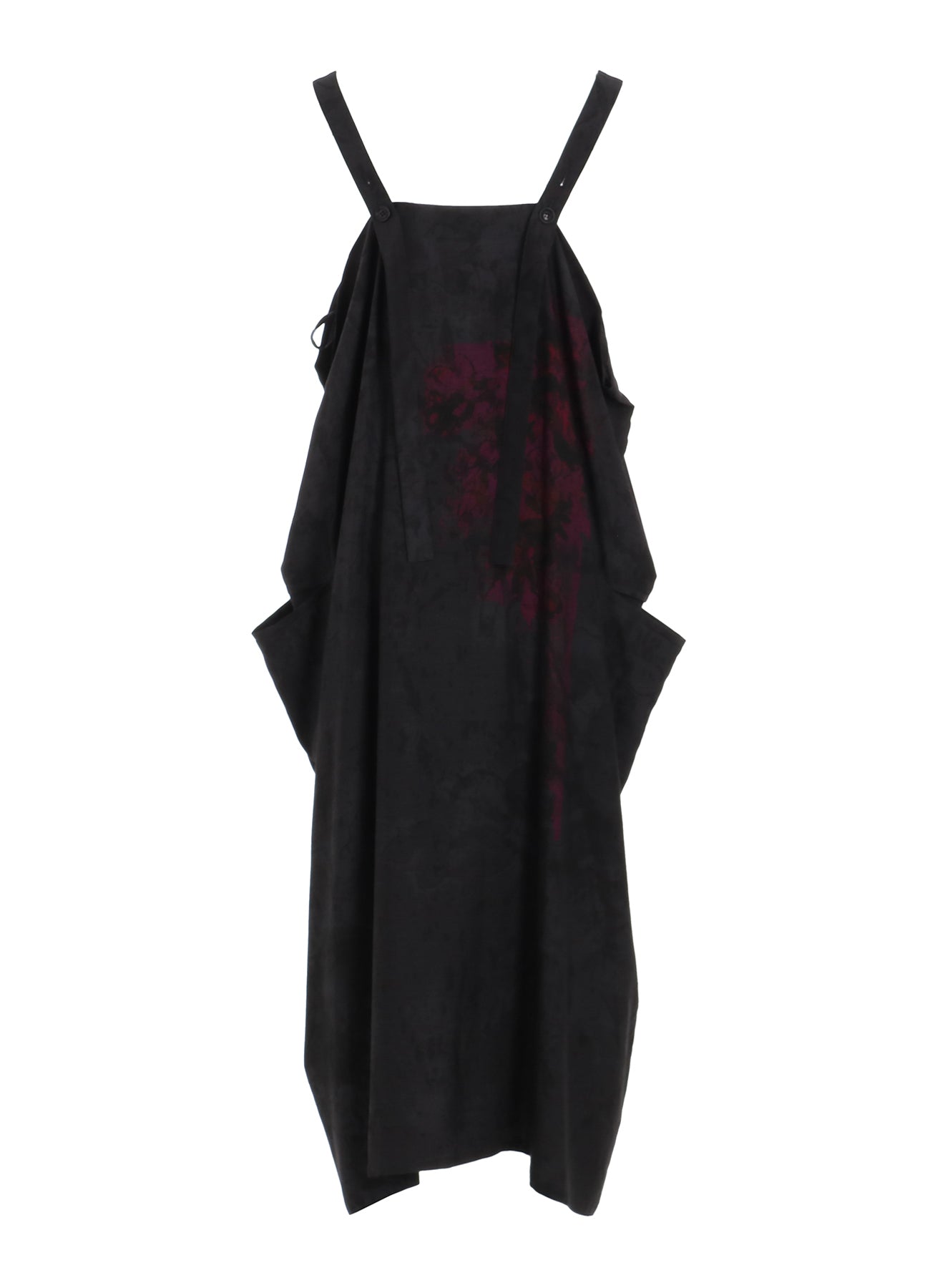 Cupro Dungaree Twill Floral & Asphalt Print Shoulder Strap Dress - Stylish Casual Wear for Women, Perfect for Summer Outings, Dates, and Office Attire