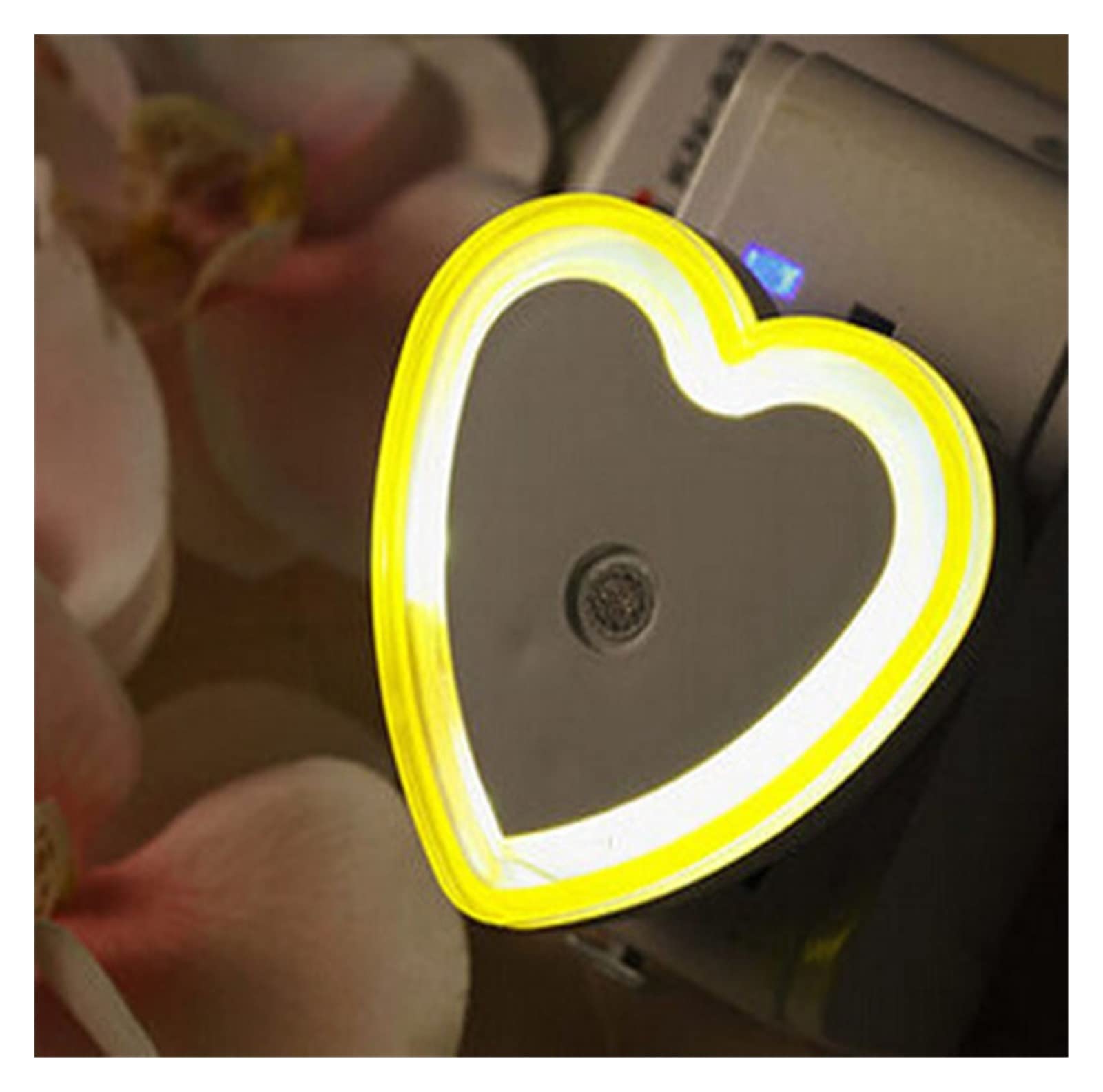 LSXLSD LED Night Light for Kids - Mini Square & Round Motion Sensor Lamp, 110V/220V Plug-in Nightlight for Bedroom, Nursery, Living Room - Soft Yellow Glow (EU Plug) - Perfect for Nighttime Safety & Comfort