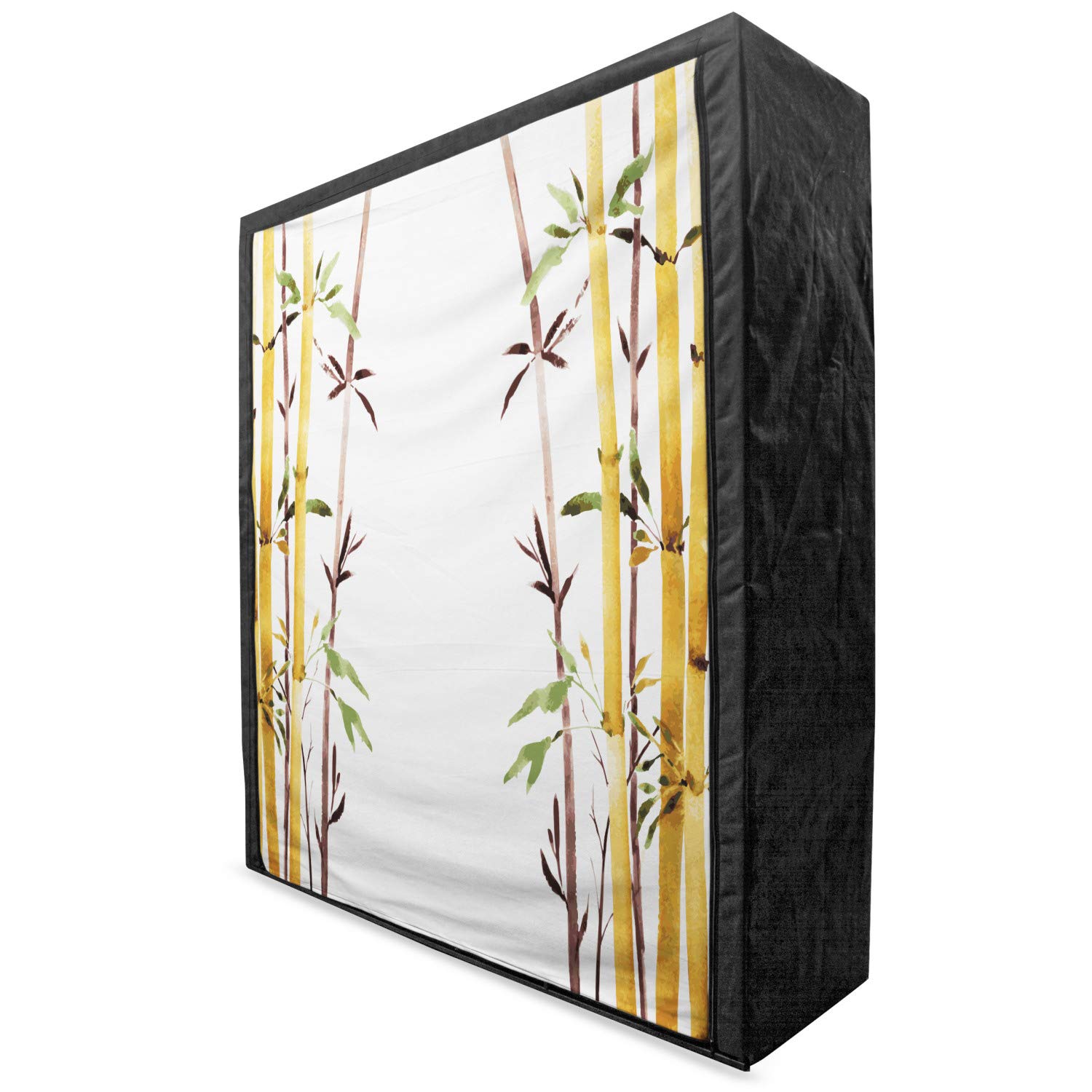 Ambesonne Bamboo Portable Fabric Wardrobe - Hand Drawn Bamboo Grove Artwork, 59