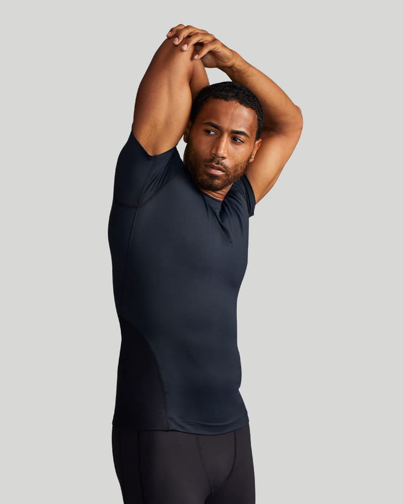 Tommie Copper Men's Back Support Compression Shirt for Pain Relief & Muscle Recovery - Ideal for Workouts, Posture Correction & Daily Comfort