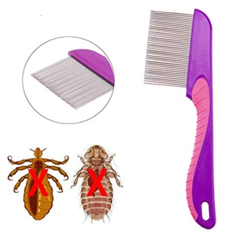 MAPPERZ Stainless Steel Lice Comb for Head Lice & Nit Removal - Long Handle & Teeth for Men & Women - Perfect for Home, School & Travel Use