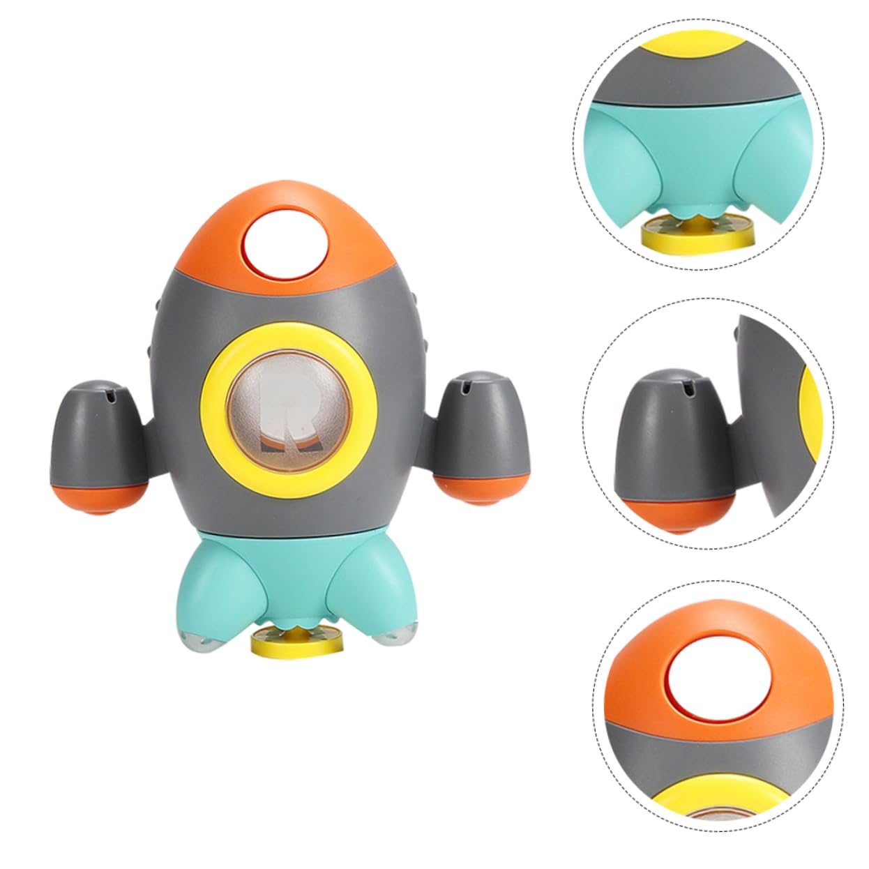 HEMOTON 2-Pack Grey ABS Rocket Fountain Bath Toys for Kids - Fun Bathtub Water Play Toys for Toddlers & Children | Perfect for Pool, Beach, and Outdoor Water Activities