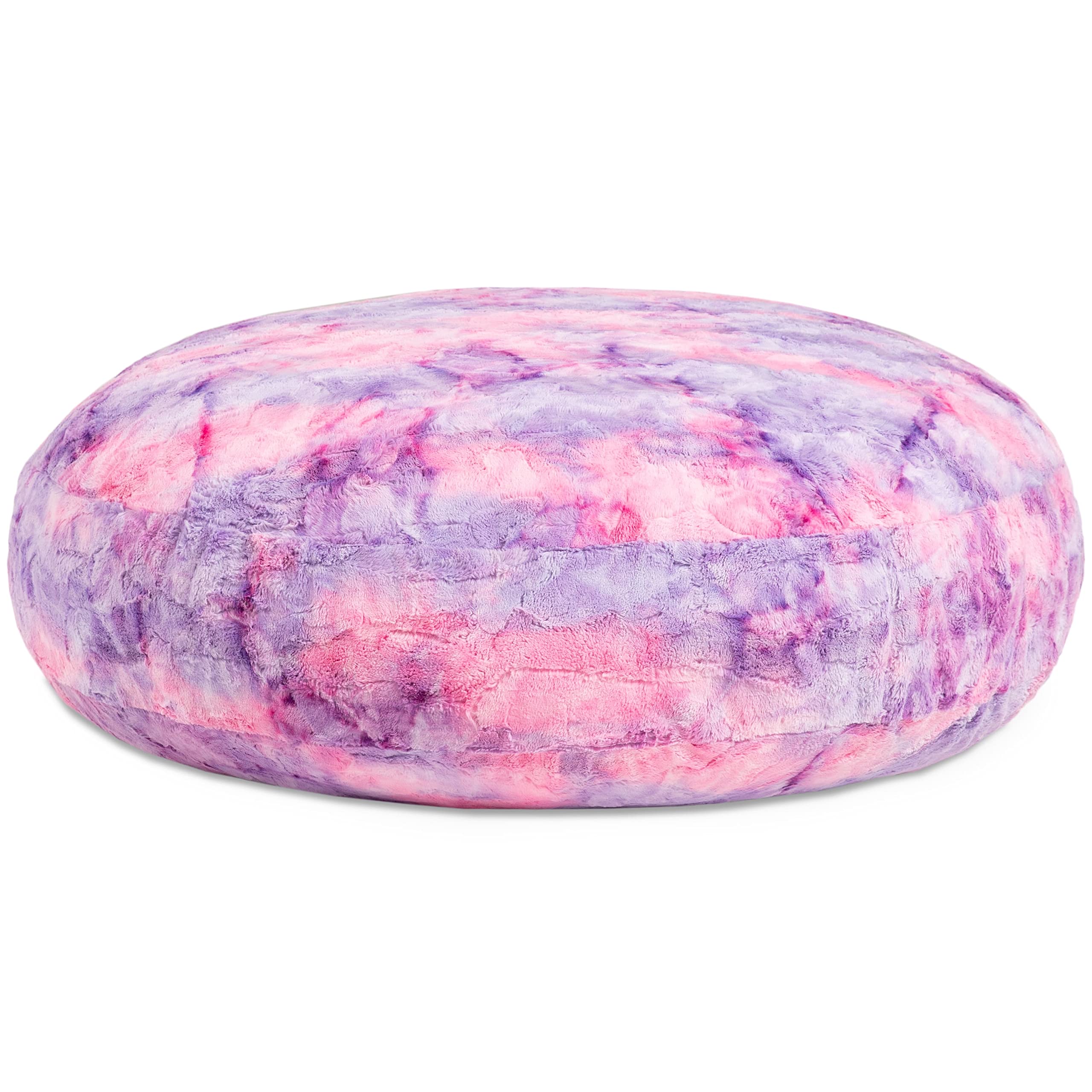 Jaxx Cocoon 4 Foot Giant Bean Bag Chair - Ultra Soft Faux Fur, Unicorn Pink - Perfect for Kids Bedroom, Dorm Room & Lounge Relaxation