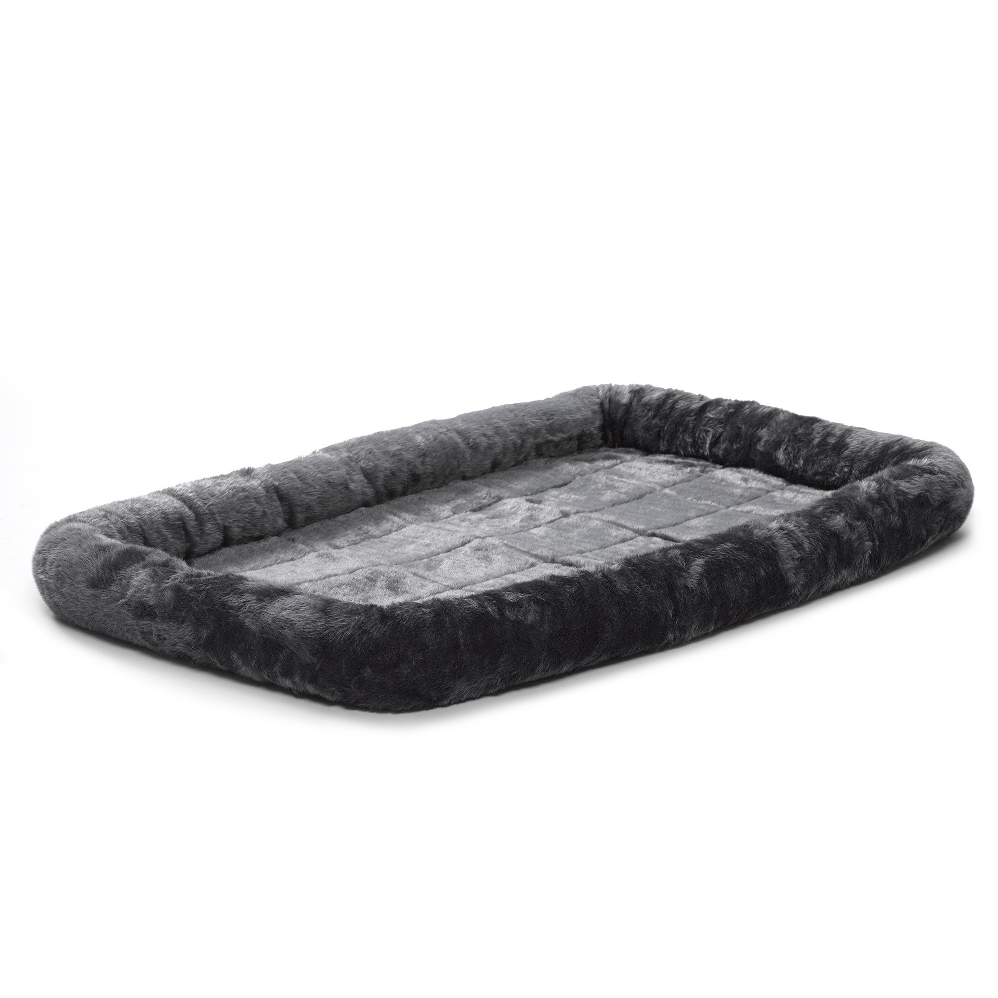 MidWest Homes for Pets 42-Inch Large Dog Bed with Comfortable Bolster - Gray Orthopedic Pet Bed for Big Dogs | Fits 42-Inch Dog Crates | Machine Washable & Durable | Perfect for Living Room, Bedroom or Crate Use