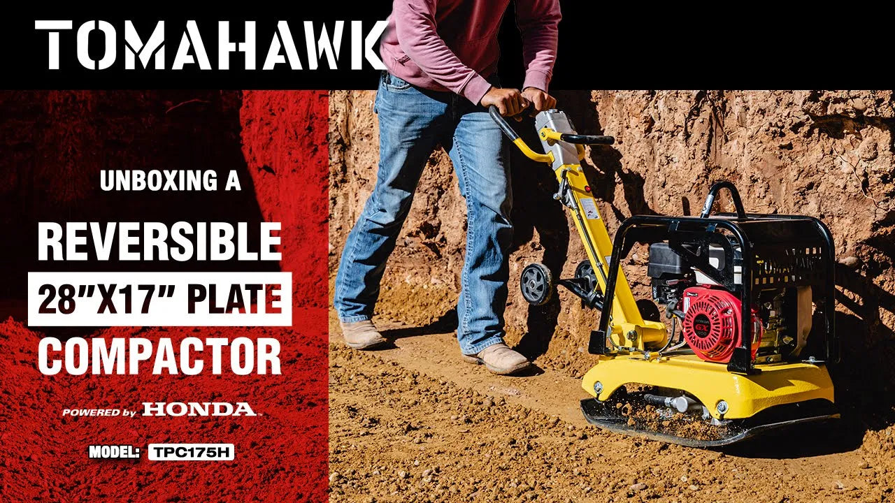 6.5 HP Honda Reverse Hydraulic Plate Compactor - Heavy Duty Soil, Gravel & Asphalt Compaction Machine for Construction & Landscaping Projects