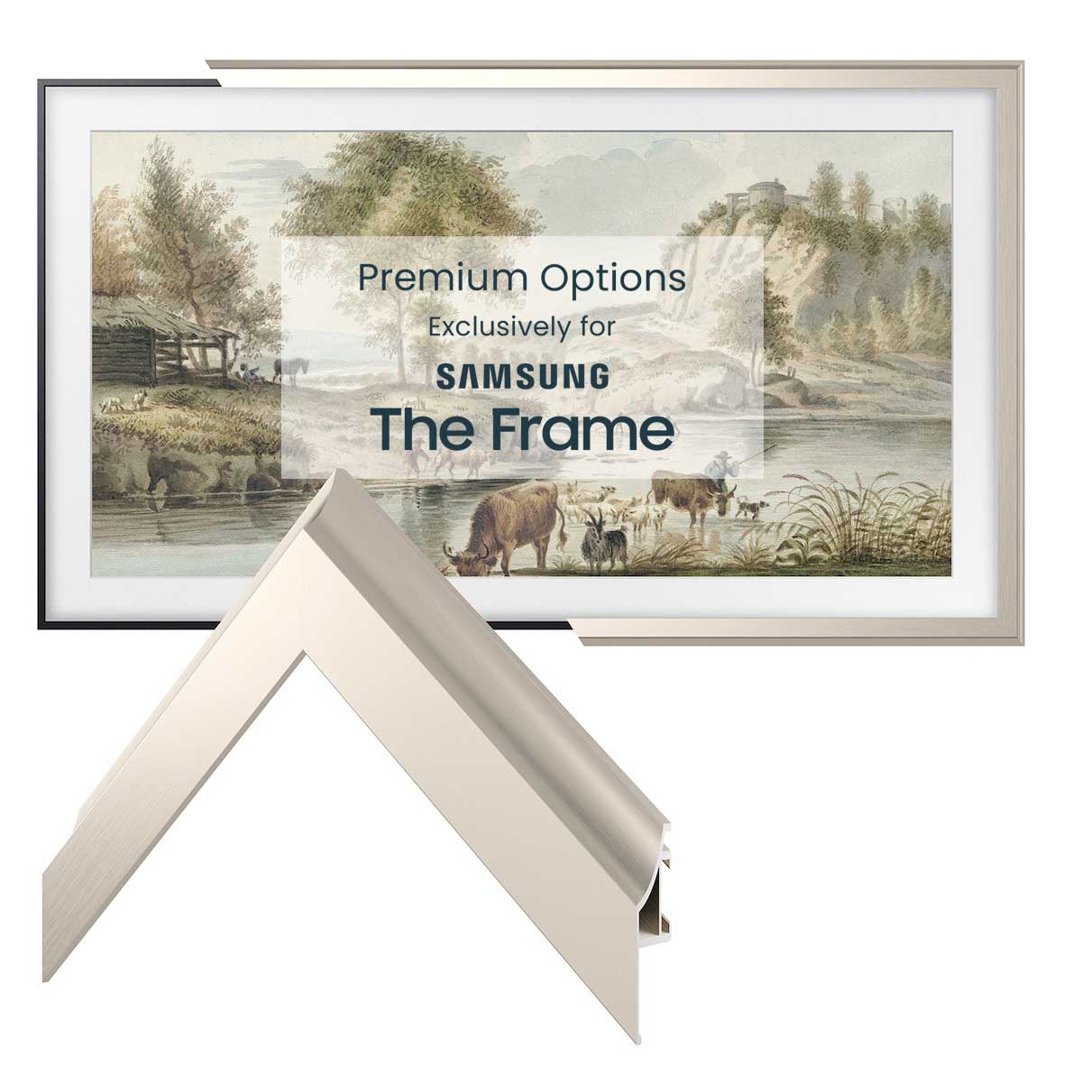 Premium German Silver Alloy Scoop for Samsung Frame TV Bezel - Perfect for Easy Installation & Screen Protection