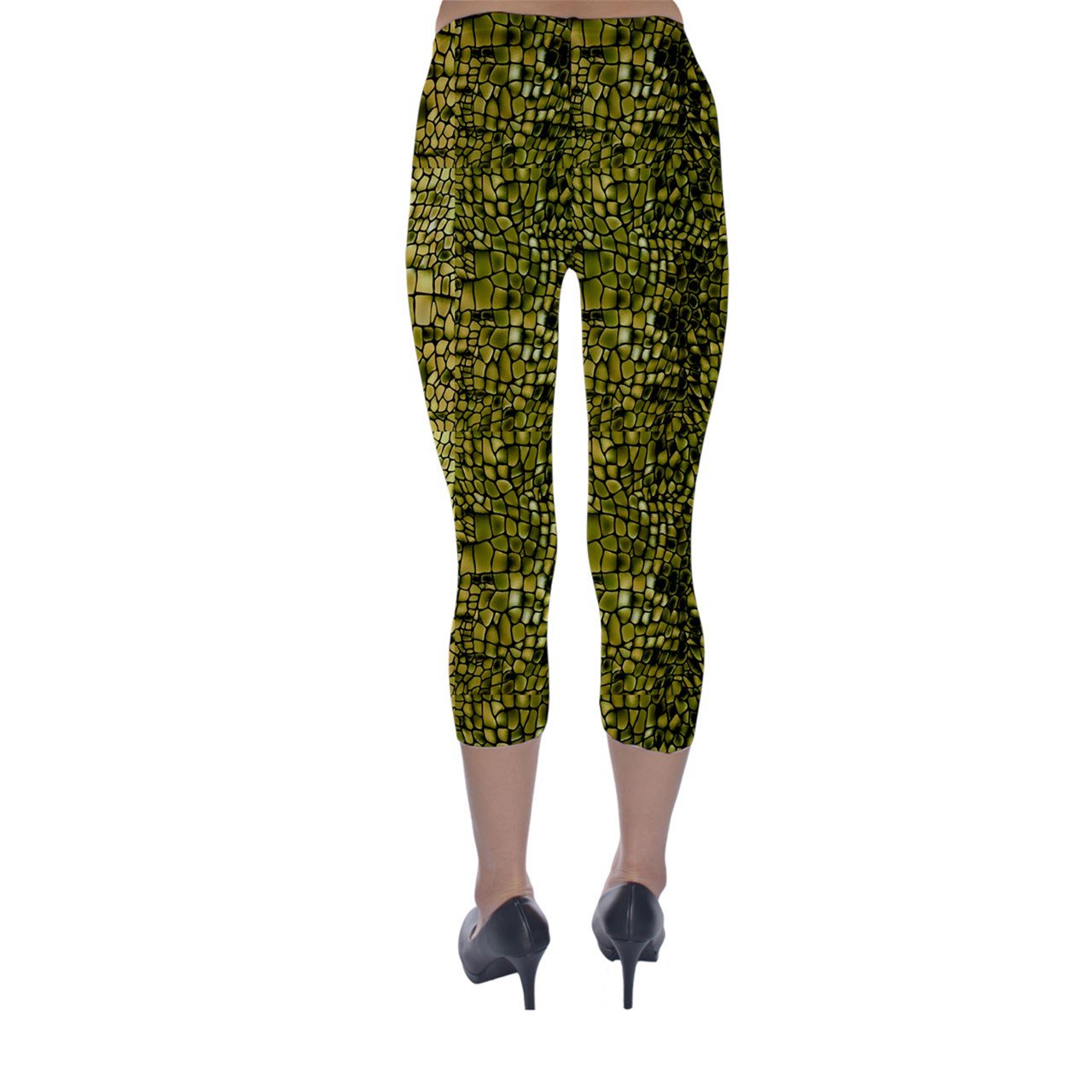 CowCow Women's Fashion Animal Print Leather Leggings - Snake, Reptile & Crocodile Pattern Yoga Pants for Workout, Dance & Casual Wear