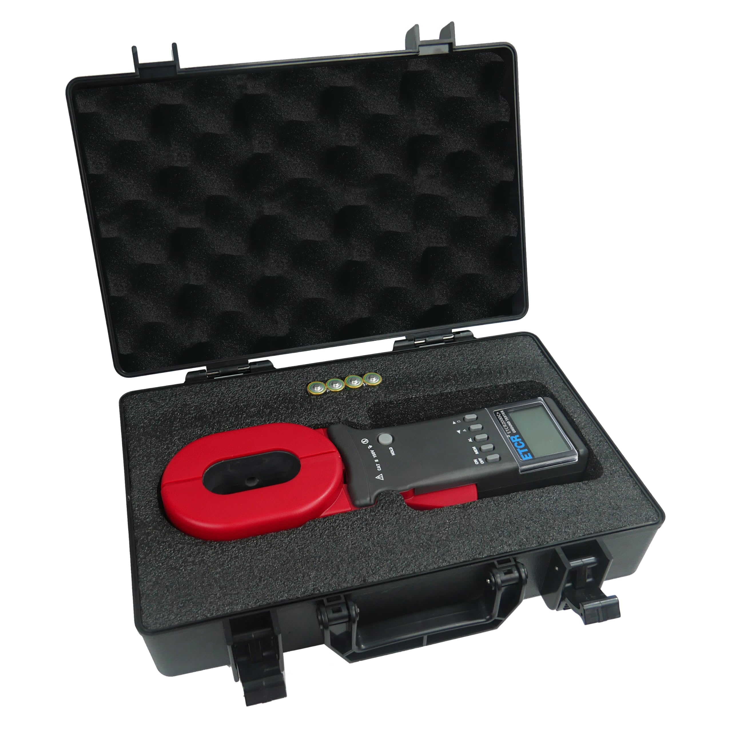 ETCR2000C+ Digital Clamp Ground Resistance Tester - 0.010Ω to 1200Ω Range, 0.00mA to 20.0A Current Measurement - Double Insulation Safety - Perfect for Electrical Maintenance, Industrial Safety Testing & Solar Panel Grounding Systems