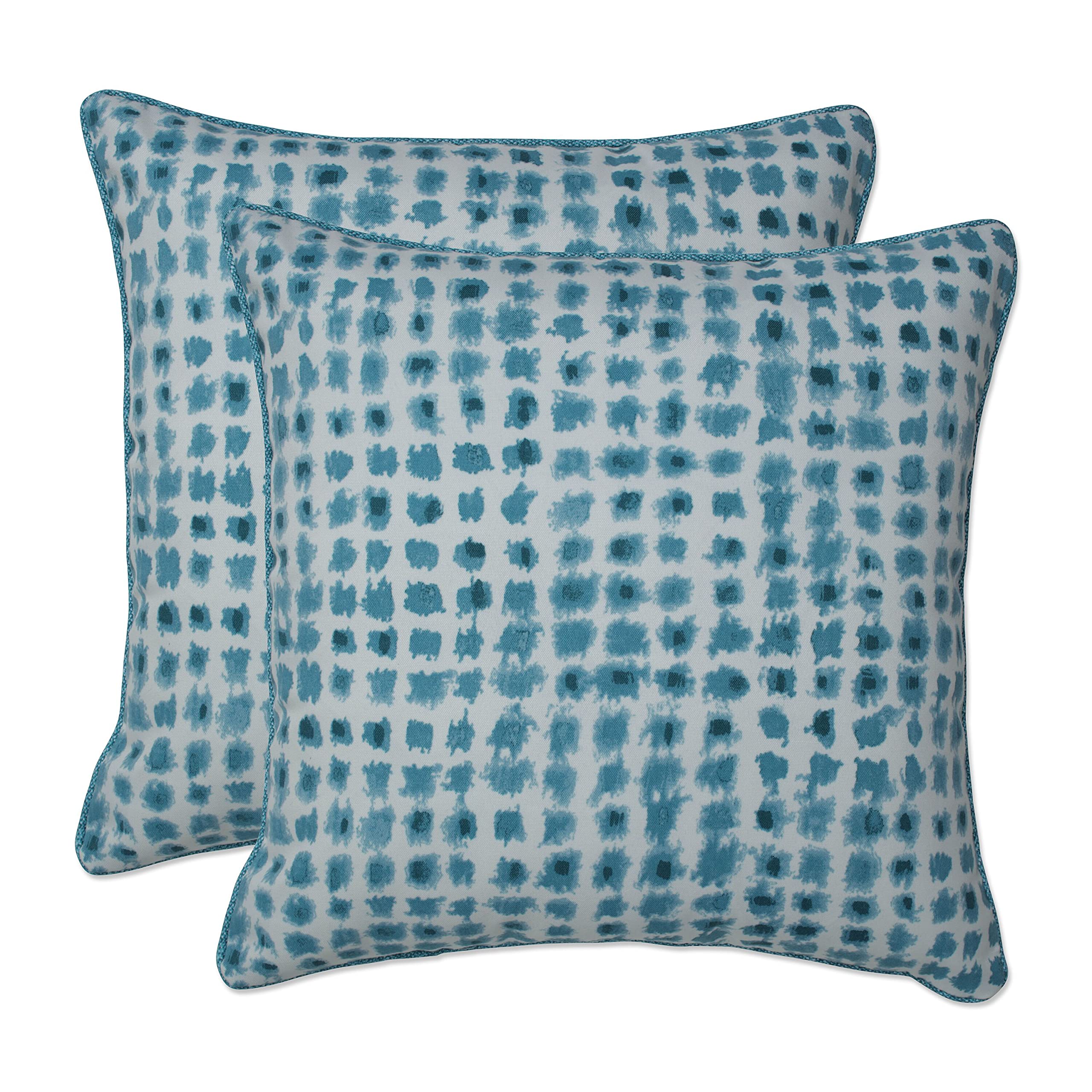 Premium Teal Blue Throw Pillows 16.5x16.5 Inch - 2 Pack Soft Decorative Cushions for Indoor Outdoor Sofa, Bed, Patio & Porch - Water Resistant Pillow Covers for Home Decor