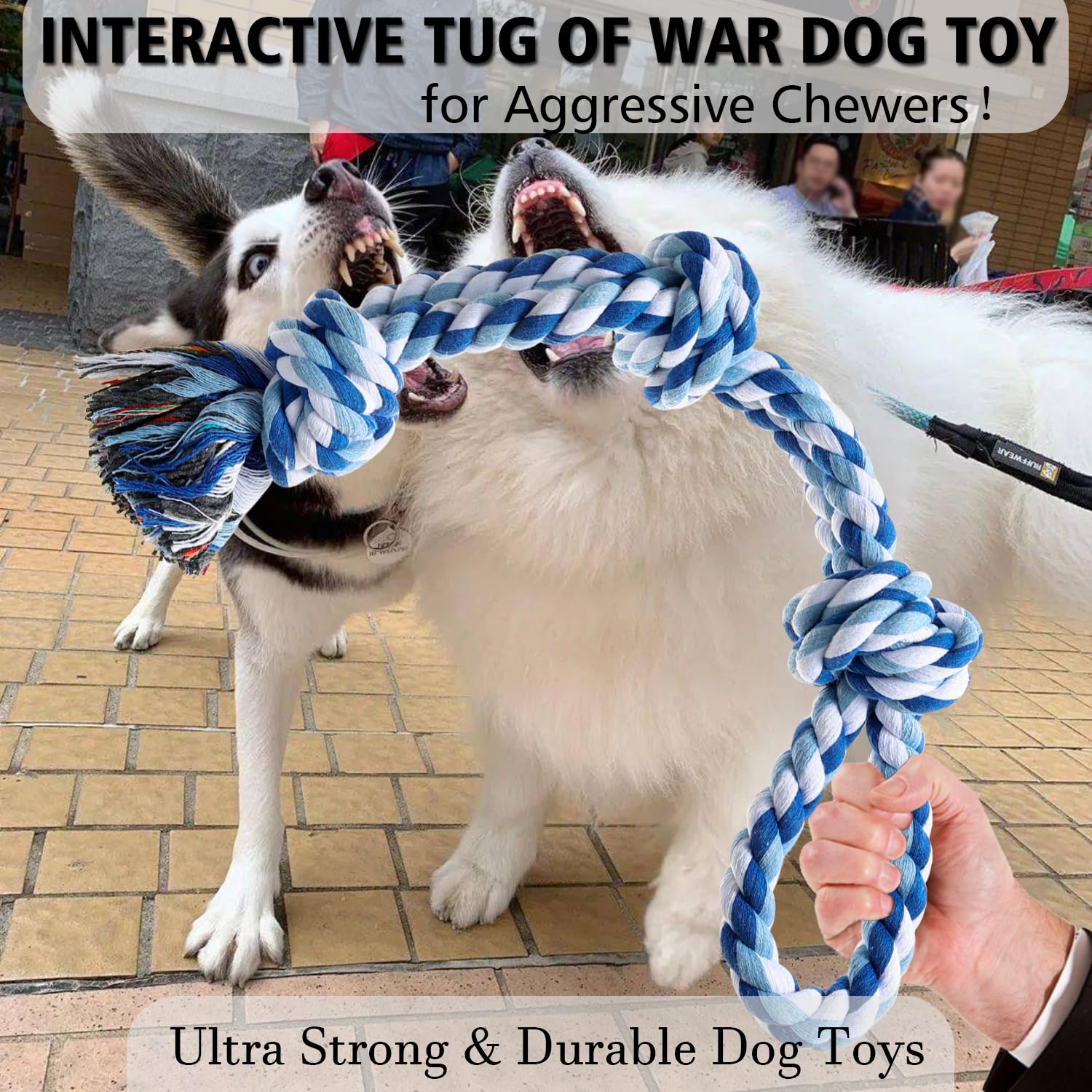 Durable Indestructible Dog Rope Toys for Aggressive Chewers - Tough Puppy Teething Chew Toys for Small to Large Breed Dogs | Dental Cleaning & Tug of War Play | Perfect for Boredom Relief, Training & Interactive Playtime