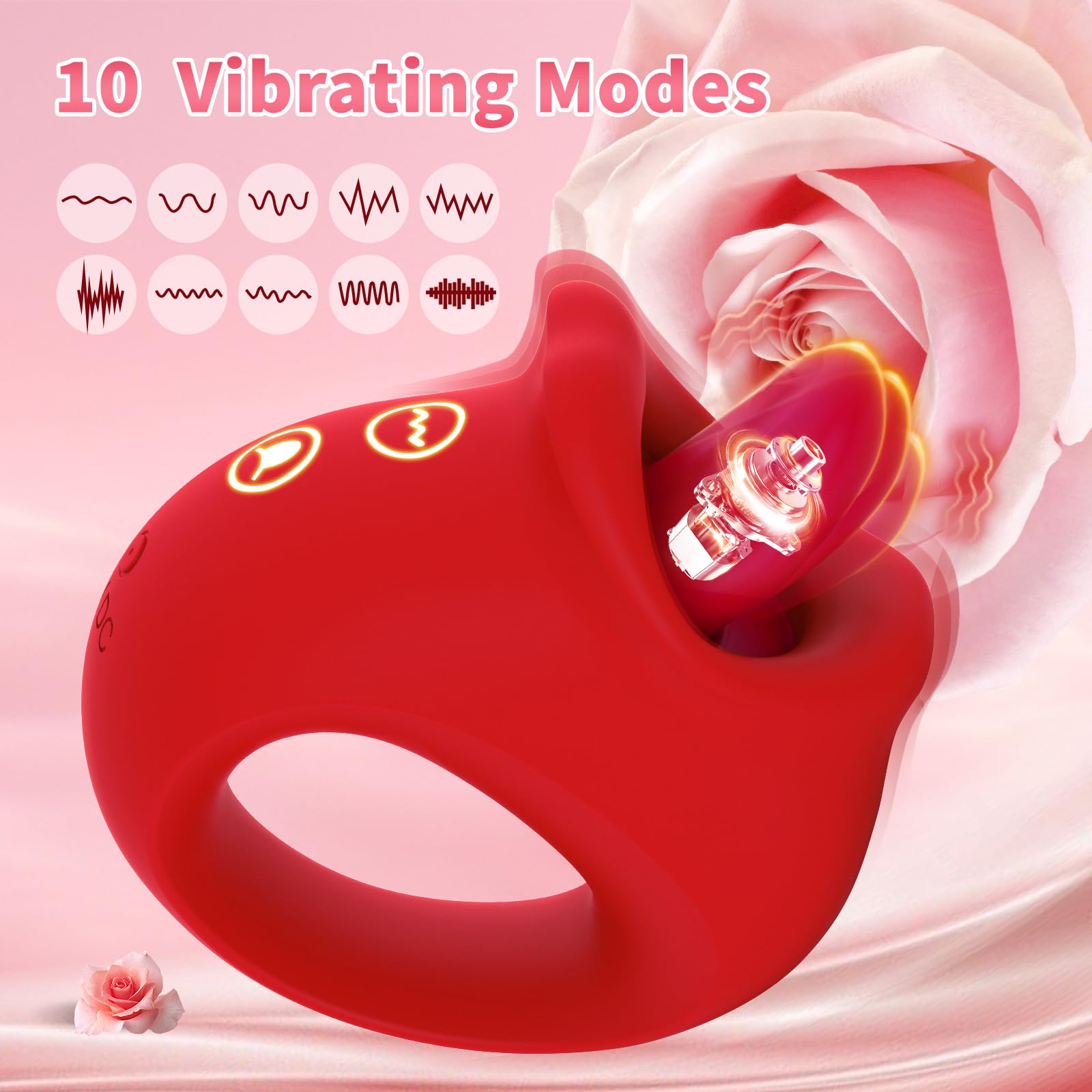 2 in 1 Silicone Clitoral Stimulator & G-Spot Vibrator for Women - 10 Licking, Biting & Vibrating Modes, Waterproof Adult Sex Toy for Couples Play & Solo Pleasure | Perfect for Romantic Nights & Self-Care Moments