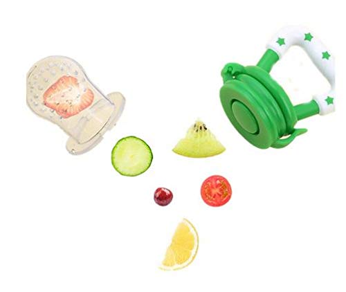 Baby Fruit Nibbler & Pacifier Set with Cap - Safe Silicone Feeder for 3-18 Months - Combo Pack (Multicolor) | Perfect for Teething Relief & Introducing Solid Foods