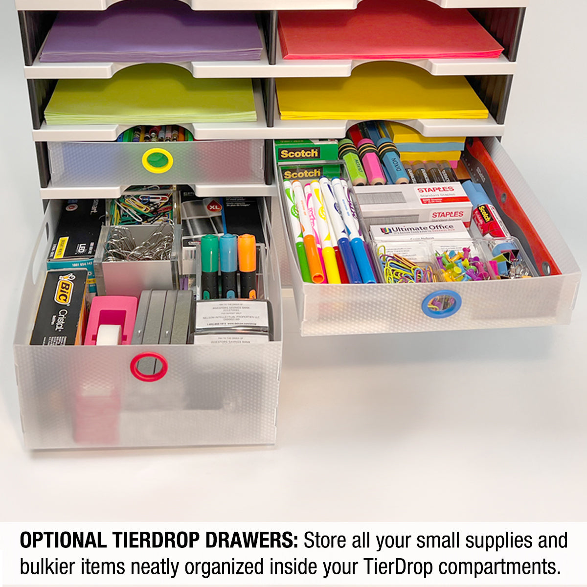 Ultimate Office TierDrop™ Desktop Organizer - 8 Letter Size Compartments for Documents, Forms, Mail & Classroom Supplies | Expandable with Optional Add-On Tiers | Lifetime Guarantee | Perfect for Home Office, School & Workspace Organization