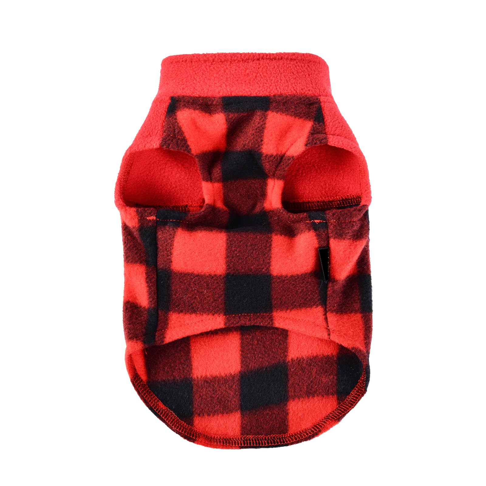 Warm Fleece Dog Sweater Vest for Small Dogs - Winter Dog Jacket for Puppies (XS, Red) - Perfect for Cold Weather Walks & Indoor Comfort
