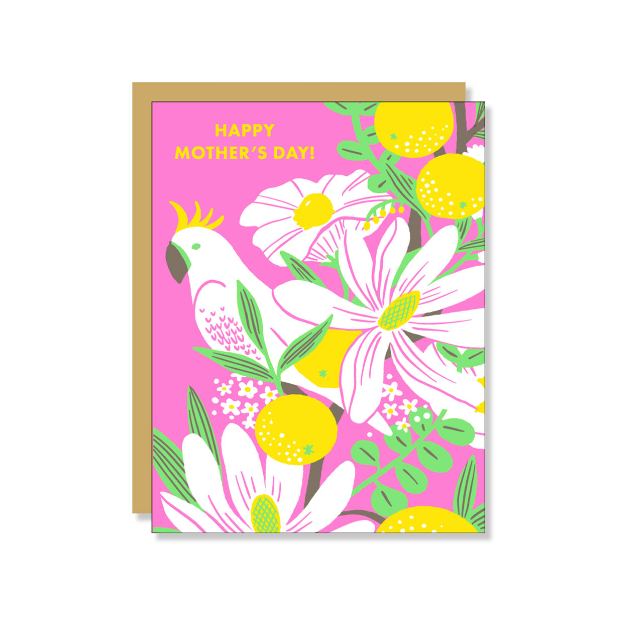 Beautiful Cockatoo Mother's Day Greeting Card - Handmade Floral Design with Heartfelt Message - Perfect for Mom's Birthday, Thank You & Special Occasions