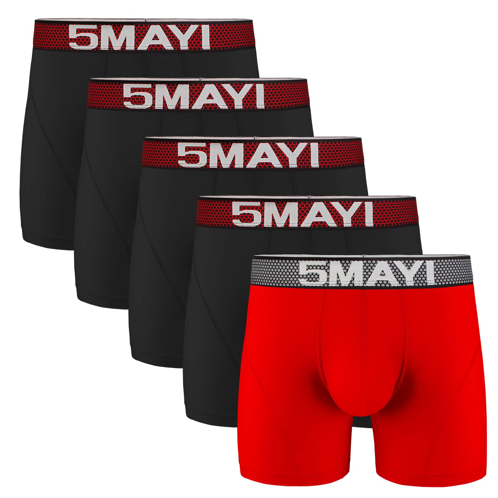 **5Mayi Men's Athletic Underwear - Breathable Quick-Dry Boxer Briefs for Sports & Workout - Pack of 3/5/7 (S-XXL) - Perfect for Gym, Running & Daily Comfort**