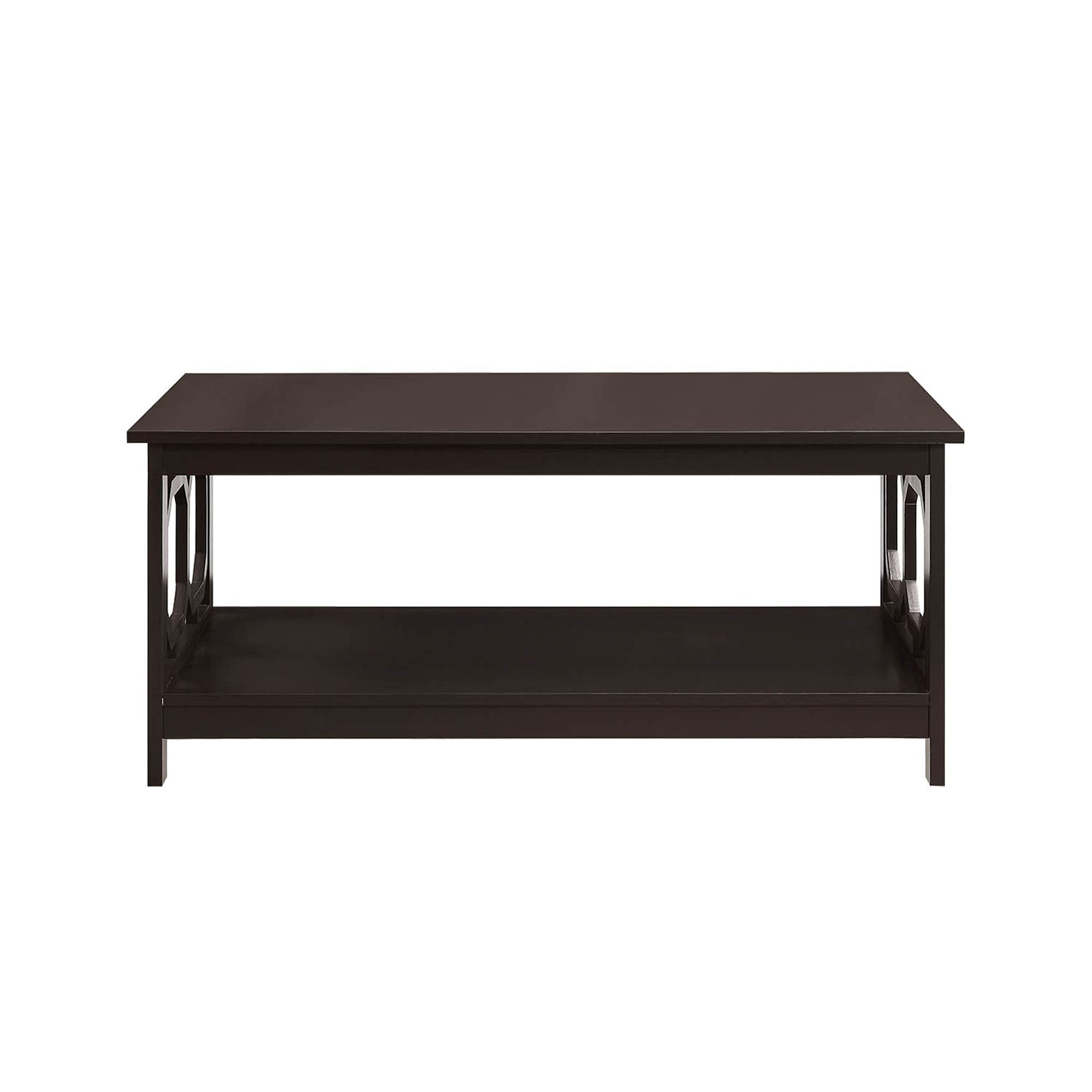 Modern Wooden Omega Coffee Table with Storage Shelf - Stylish Living Room Furniture for Small Spaces, Home Decor & Entertainment Centers