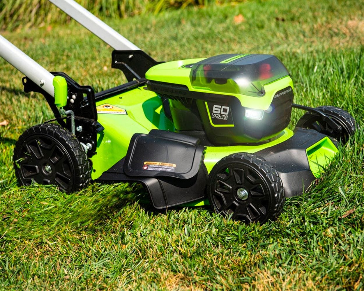 60V 21-Inch Cordless Battery Push Lawn Mower & 610 CFM Leaf Blower Combo Kit with 5.0Ah Battery & Fast Charger - Perfect for Large Yard Maintenance & Fall Leaf Cleanup