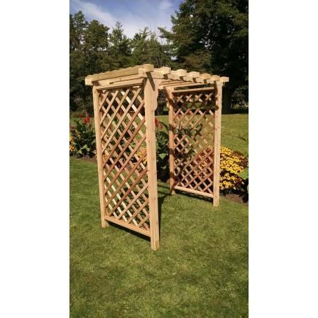 Amish Handcrafted Pine Covington Arbor Bench - Solid Wood Outdoor Garden Bench for Patio, Porch, and Backyard Relaxation