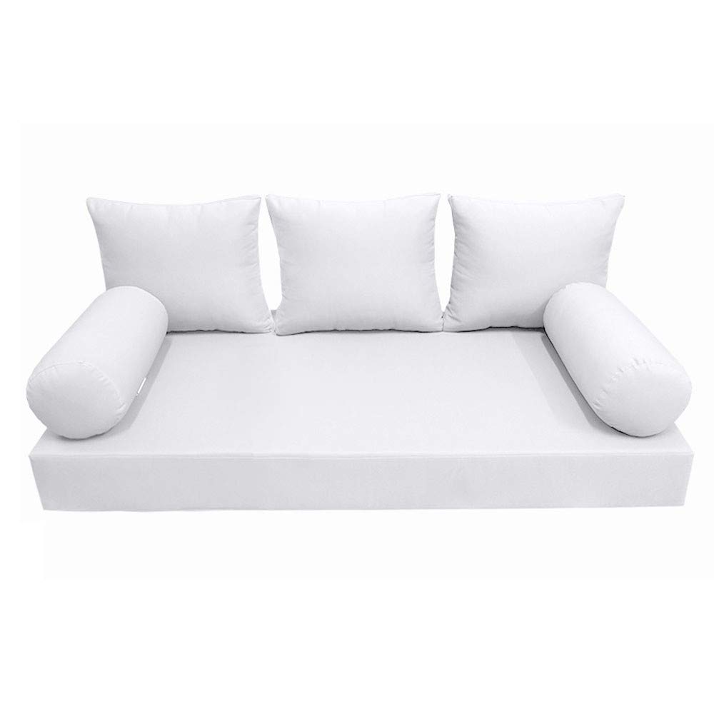 Prolinemax Style3 6-Piece Outdoor Daybed Set with Knife Edge Crib Mattress, Cushions & Bolster Pillows – Perfect for Patio, Poolside & Garden Relaxation