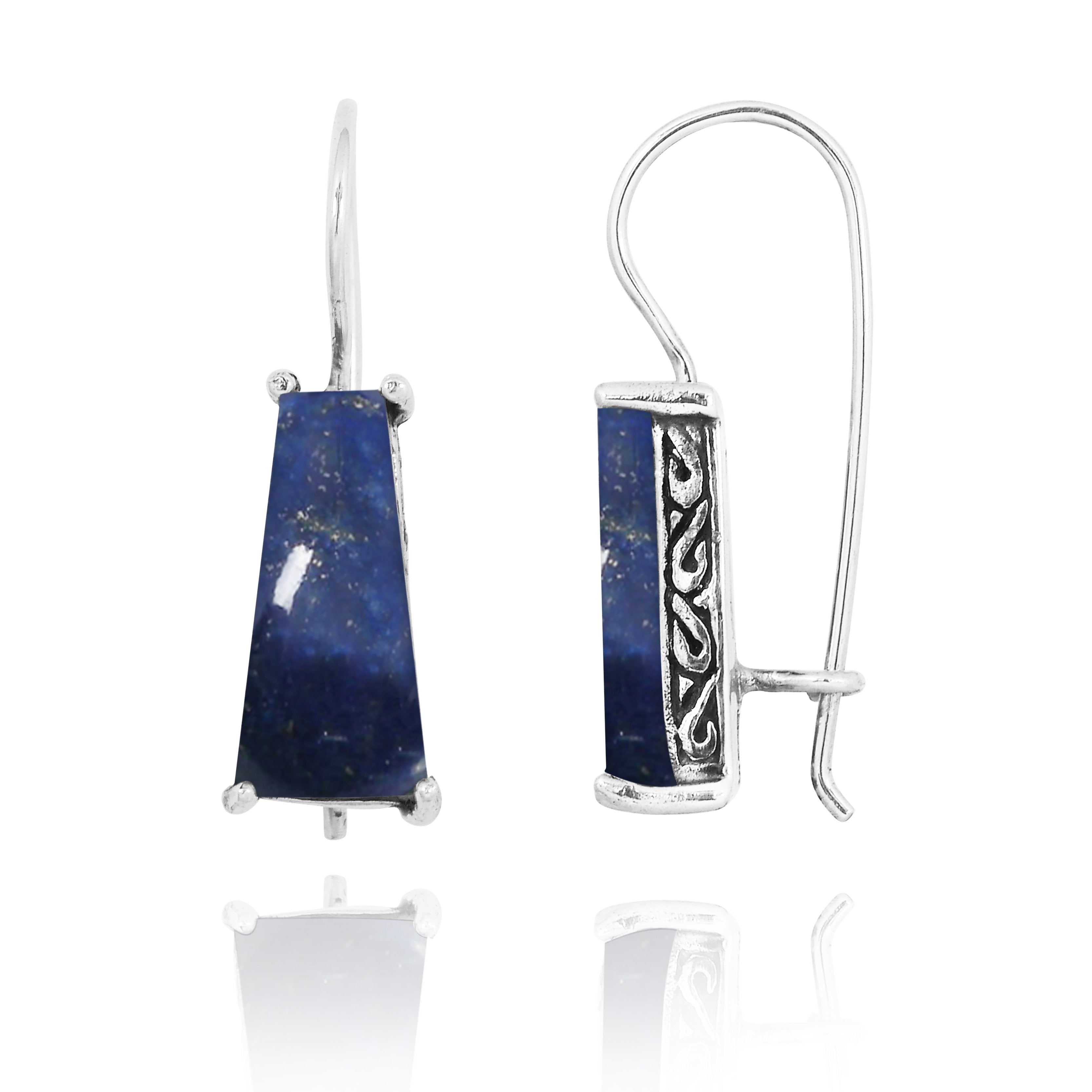 Lapis Lazuli Lever Back Earrings for Women - Elegant Blue Gemstone Jewelry for Party, Wedding & Everyday Wear