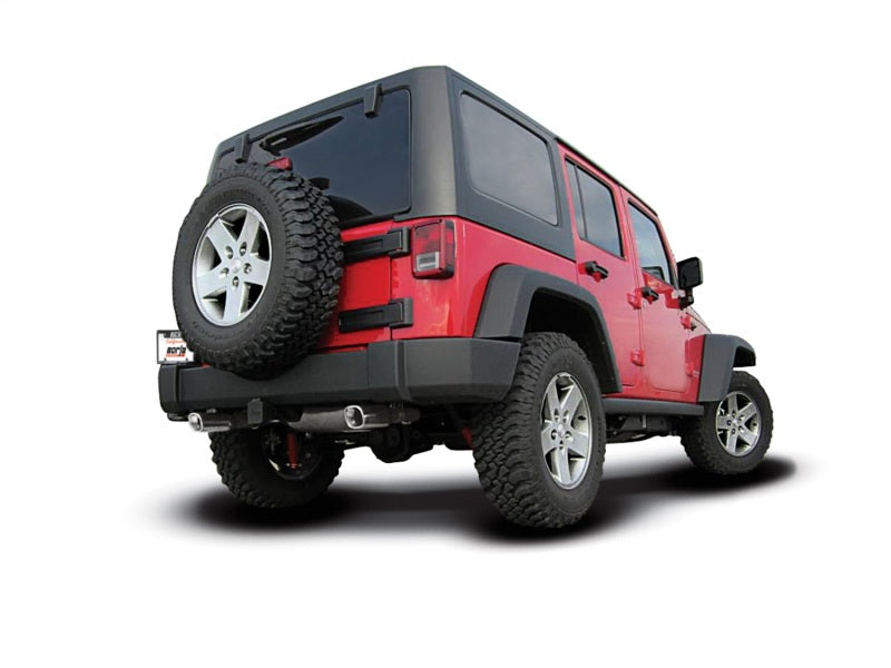 Borla Touring Axle Back Exhaust System with Polished Tips for Jeep Wrangler JK 3.6L V6 (2012-2018) - Enhanced Sound & Performance for Off-Road Adventures