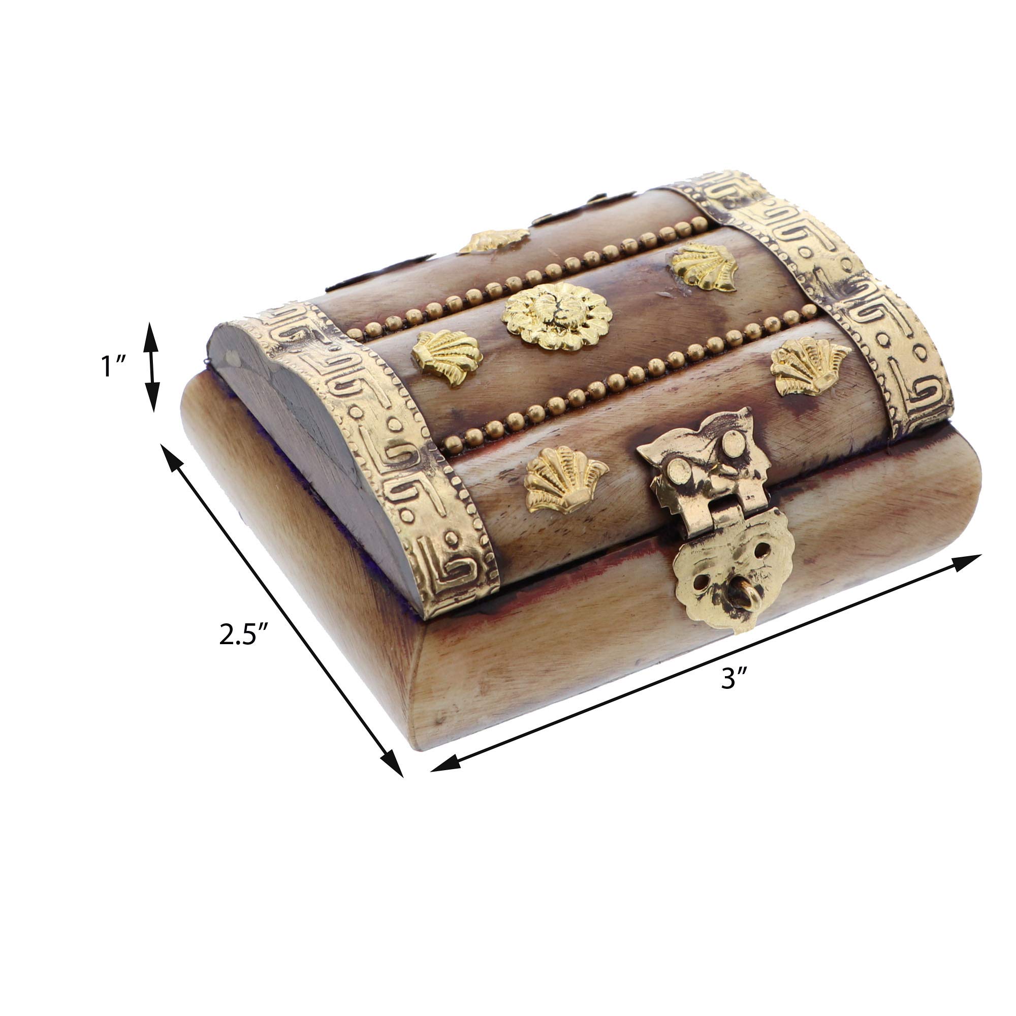 Li'Shay Small Gold Bone Decorative Keepsake Box - Elegant Jewelry Storage & Gift Box for Home Decor, Wedding Favors, and Memory Keepsakes