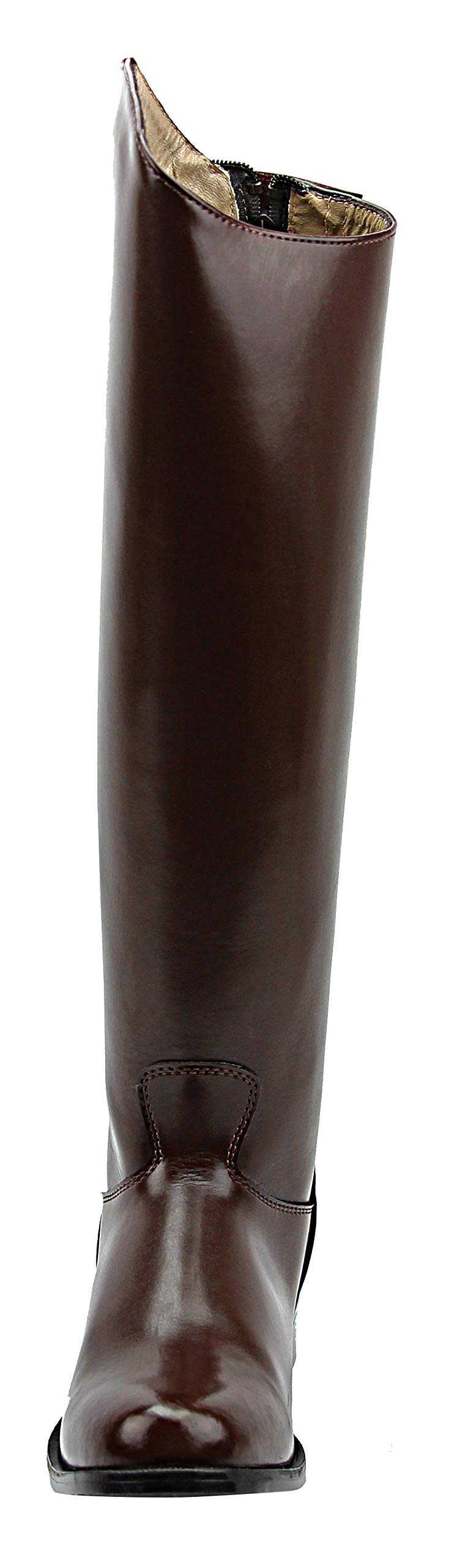 Women's Equestrian Riding Boots - MB-3 Tall Horseback Riding Boots with Back Zipper, Brown Leather Mounted Police Patrol Boots for English & Western Riding, Horse Shows & Outdoor Activities