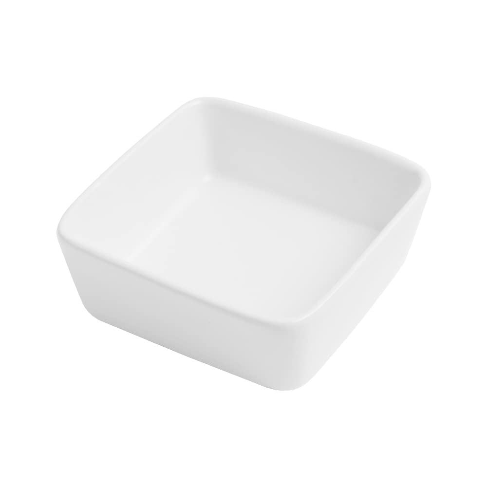 **Cute White Ceramic Paper Clip Holder - 3.5 Inch Square Desk Organizer for Binder Clips & Paperclips - Candy Color Office Supplies for Home & Office Use**
