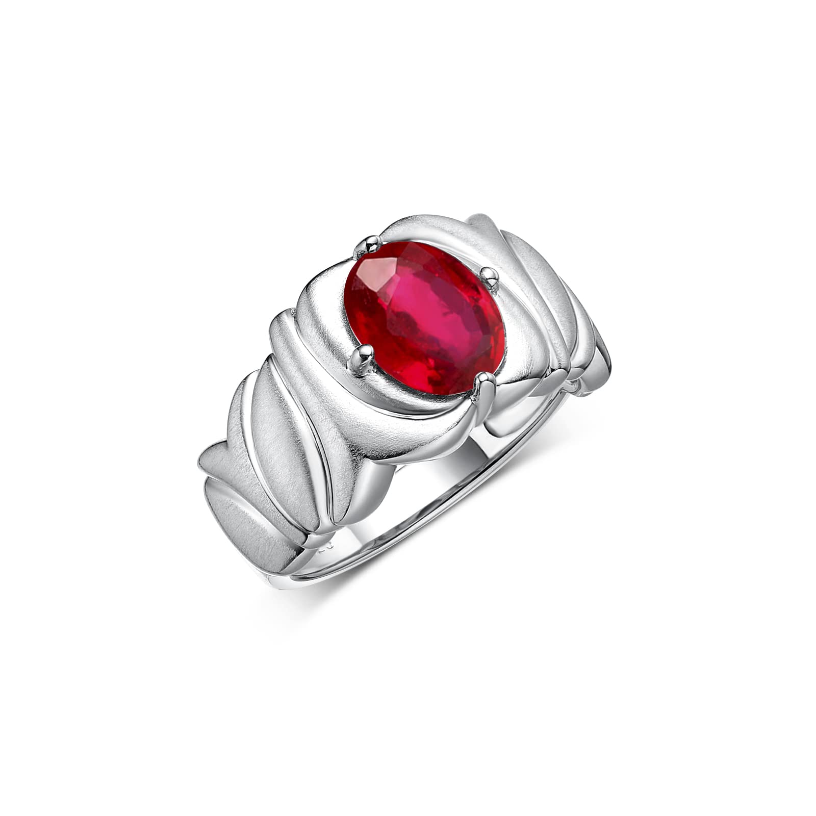 RYLOS Sterling Silver Solitaire Ring for Women - 9X7MM Oval Gemstone with Satin Finish Band, Size 5-13 | Elegant Jewelry Gift for Her, Perfect for Weddings, Anniversaries & Special Occasions