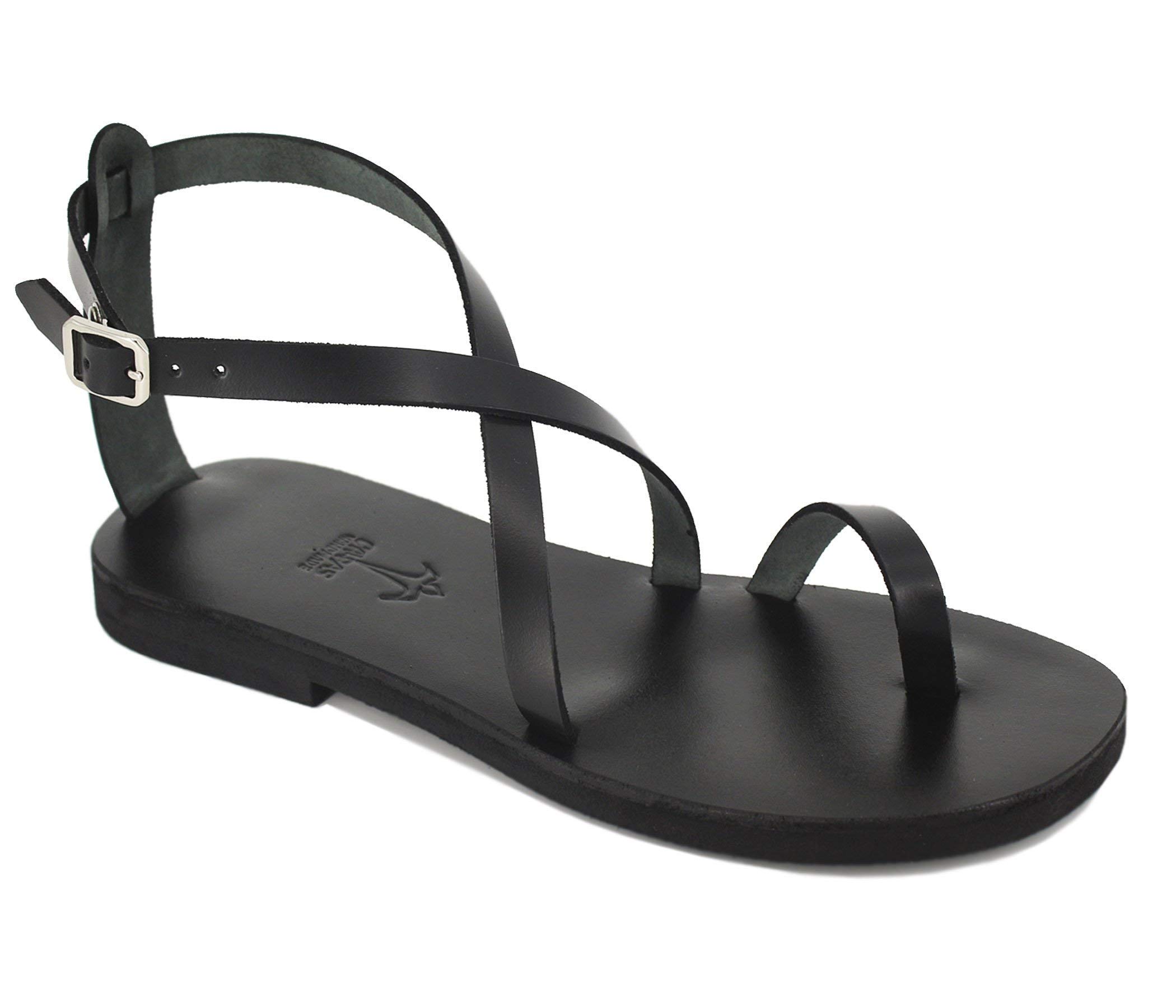 DURDI Men's Leather Gladiator Sandals - Strappy Greek Style Sandals for Casual & Outdoor Wear - Perfect for Beach, Travel & Summer Fashion