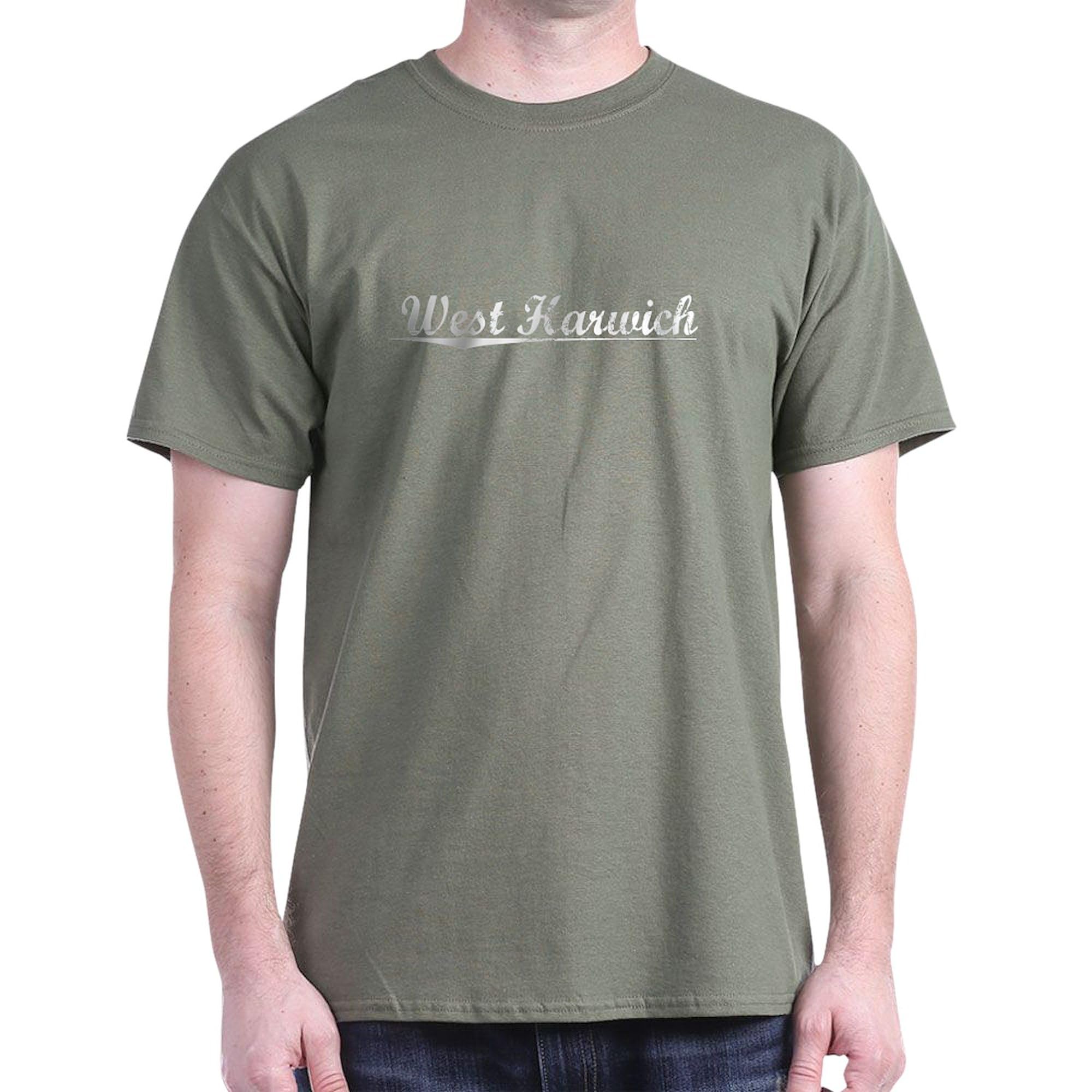 **Aged West Harwich Dark T-Shirt for Men - 100% Cotton Classic Graphic Tee | Casual Wear, Street Style & Everyday Comfort**